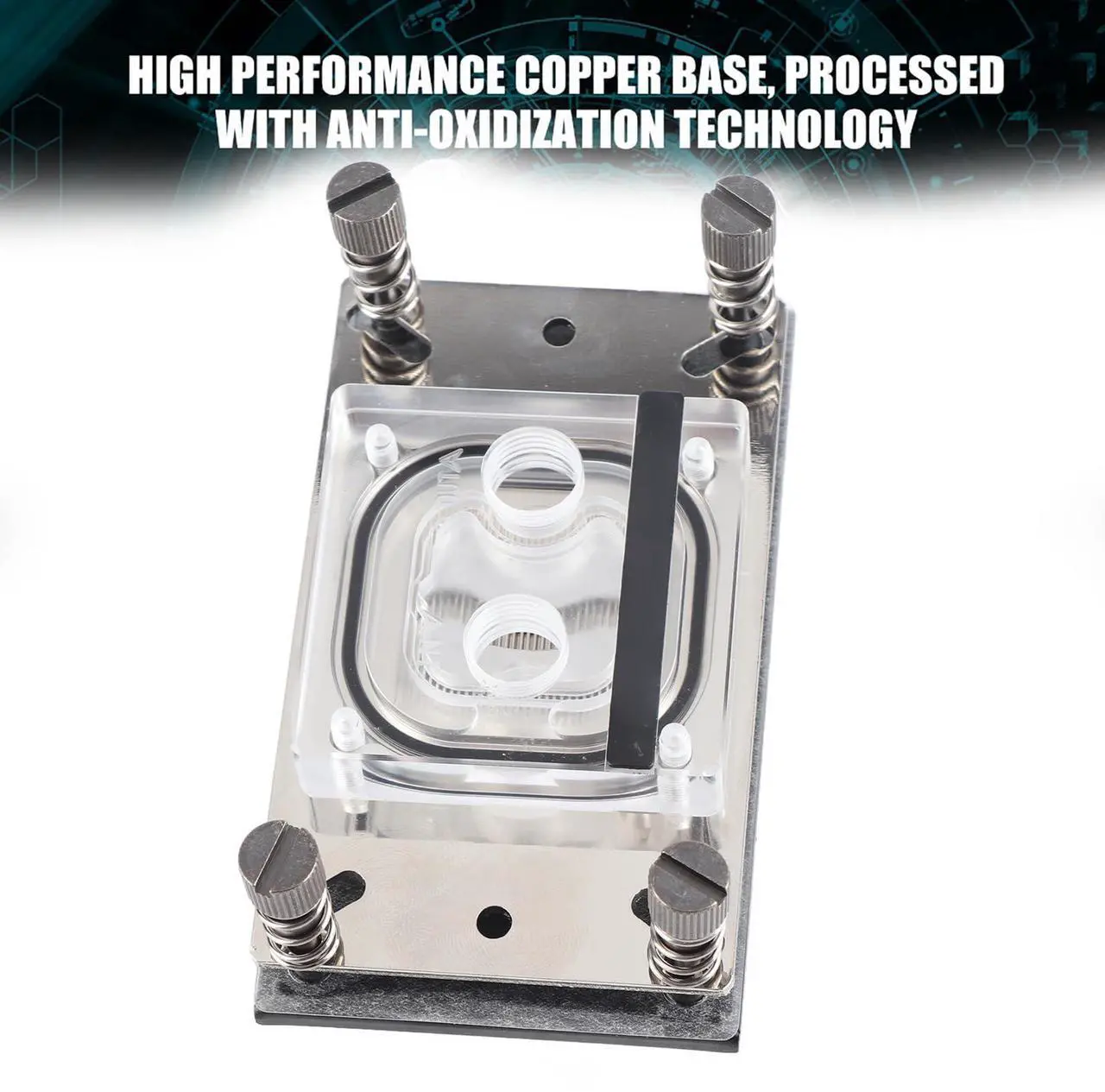 Alt view image 4 of 5 - Computer AM2, AM2, AM3, AM3, AM4, FM2 CPU Water Cooling Block Waterblock Copper Base with Micro Channel