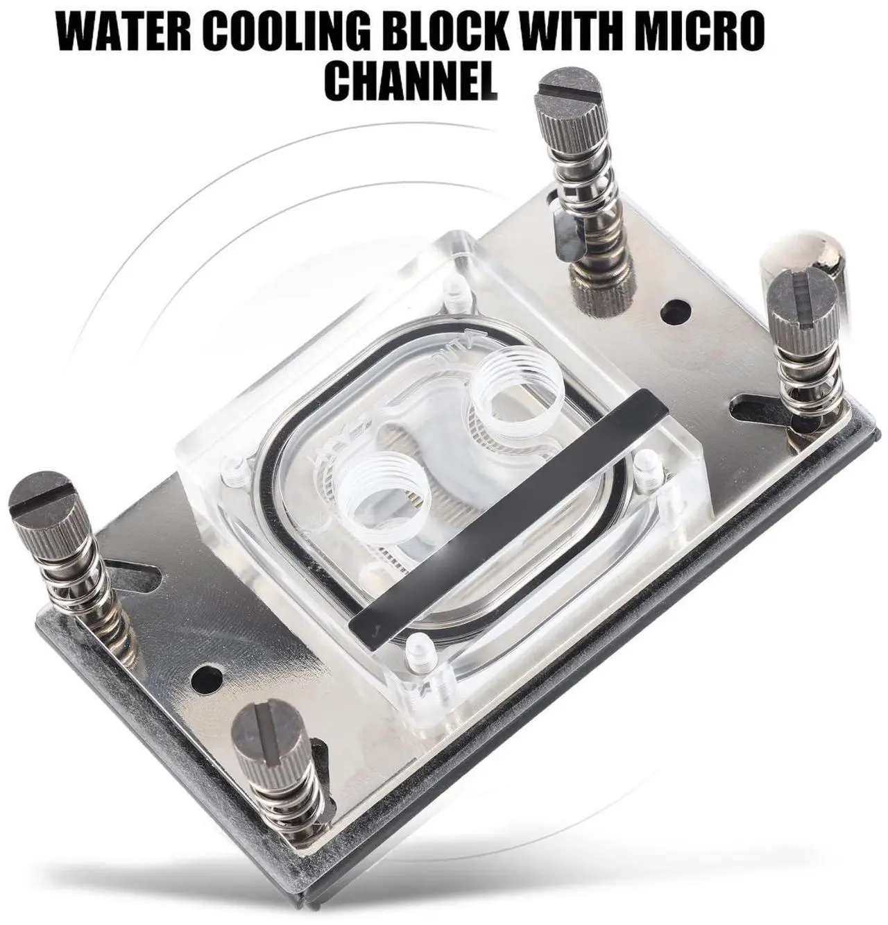 Alt view image 5 of 5 - Computer AM2, AM2, AM3, AM3, AM4, FM2 CPU Water Cooling Block Waterblock Copper Base with Micro Channel