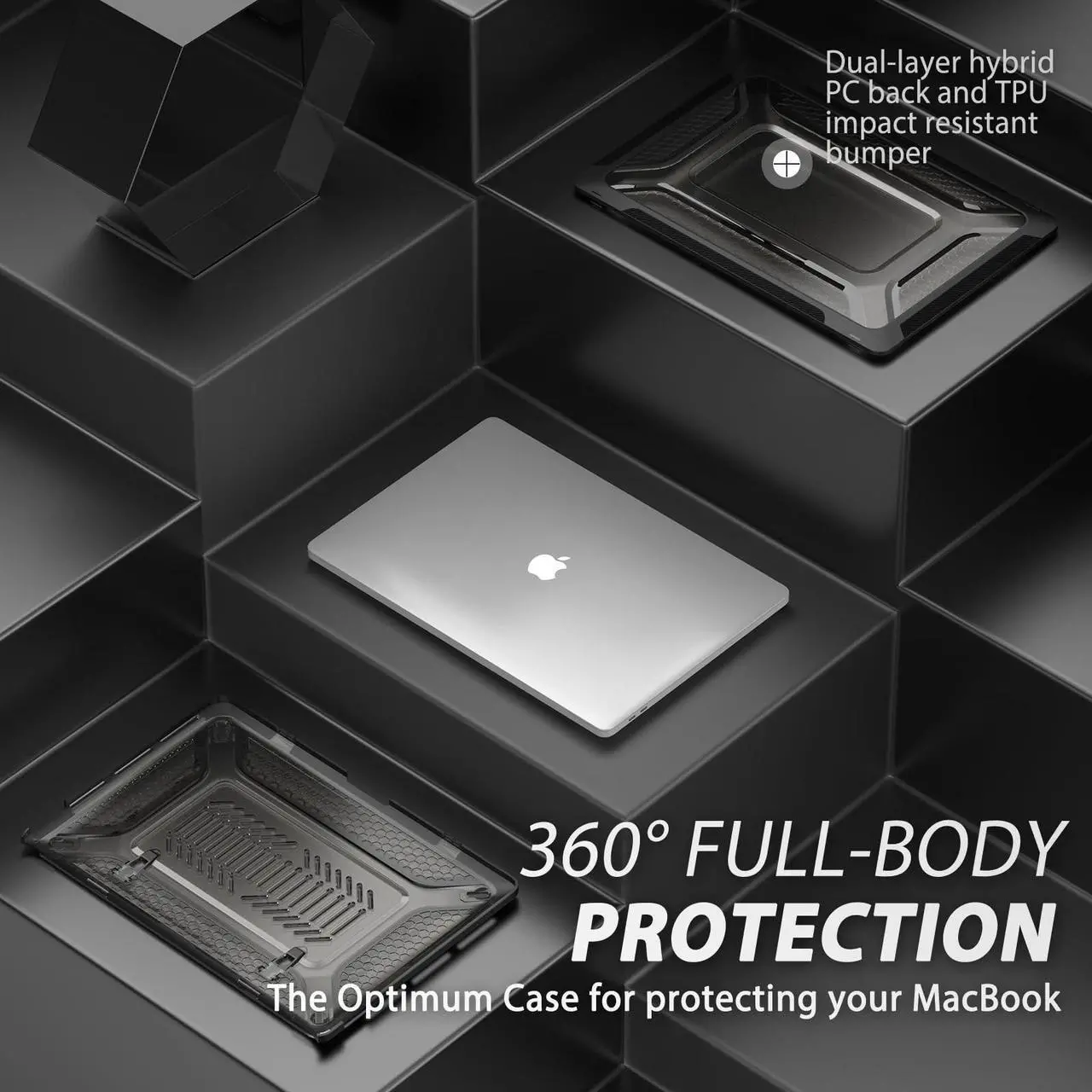 Alt view image 5 of 5 - LJFLYXRI TPU Bumper Protective Case Compatible with MacBook Air 13 Inch [ Models: M4 A3240/M3 A3113/ M2 A2681 ] Anti-Cracking Heavy Duty Hard Shell with Kickstand (Grey, M4 A3240/M3 A3113/ M2 A2681)