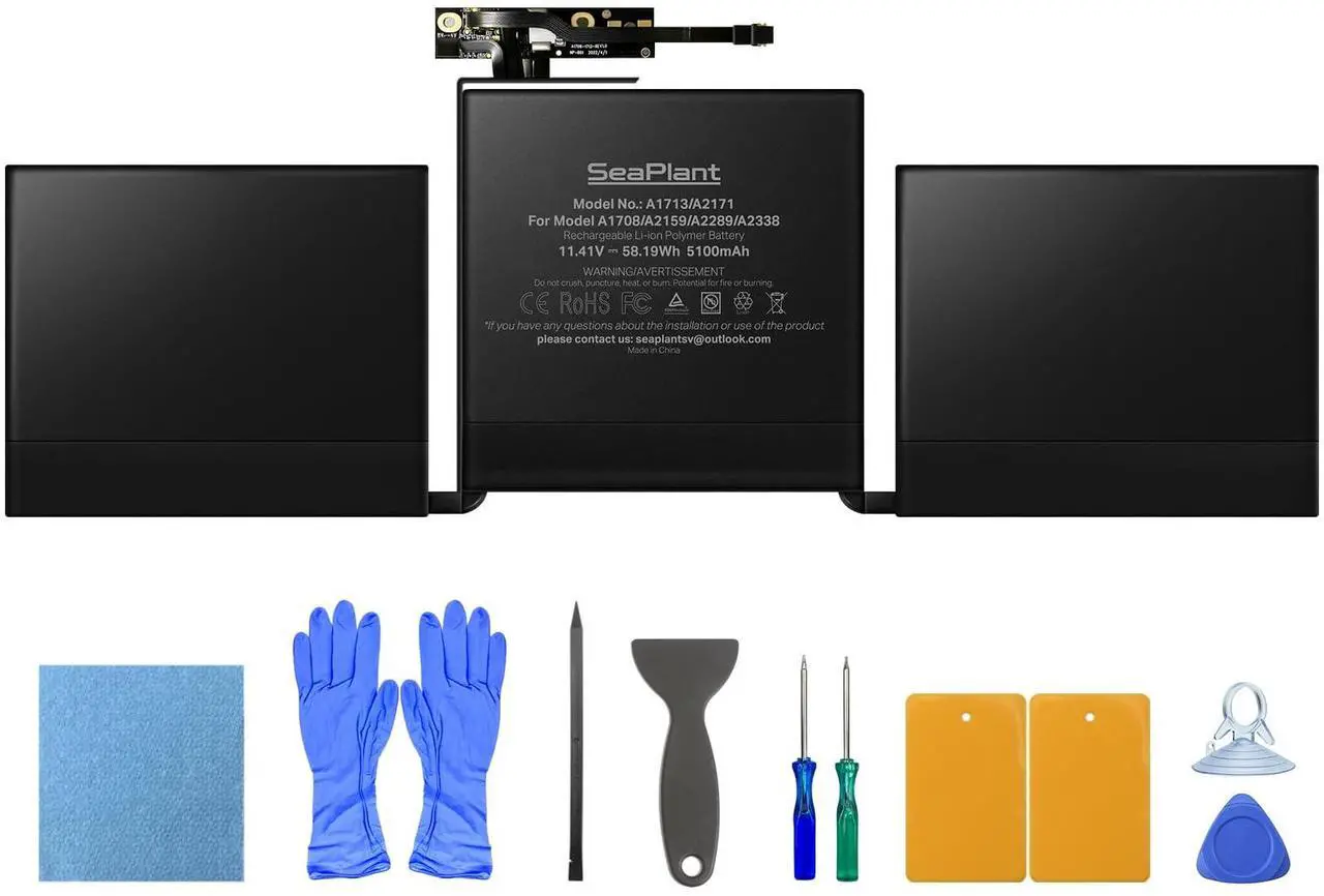 Main image of SeaPlant A1708 Battery Replacement for MacBook Pro 13-inch A1708(2016,2017) A2159(2019) A2289(2020) A2338(2020,2022) A1713/A2171 Battery