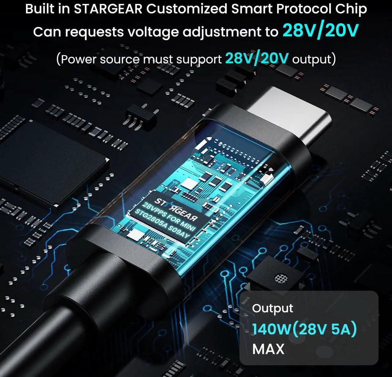 Alt view image 3 of 5 - STARGEAR 2M Starlink Mini USBC-DC Cable + Protective Case