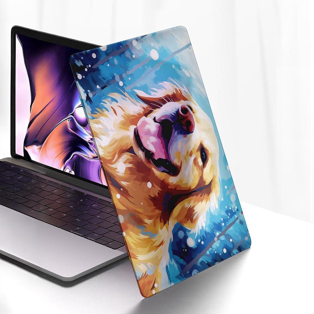 Alt view image 2 of 5 - Yicomon Compatible with MacBook Air 13 inch Case 2020 2021 M1 A2337 A2179 A1932, Plastic Hard Shell Case for Mac Air 13 with Touch ID (2018-2021) - Cute Dog On Snowy Day