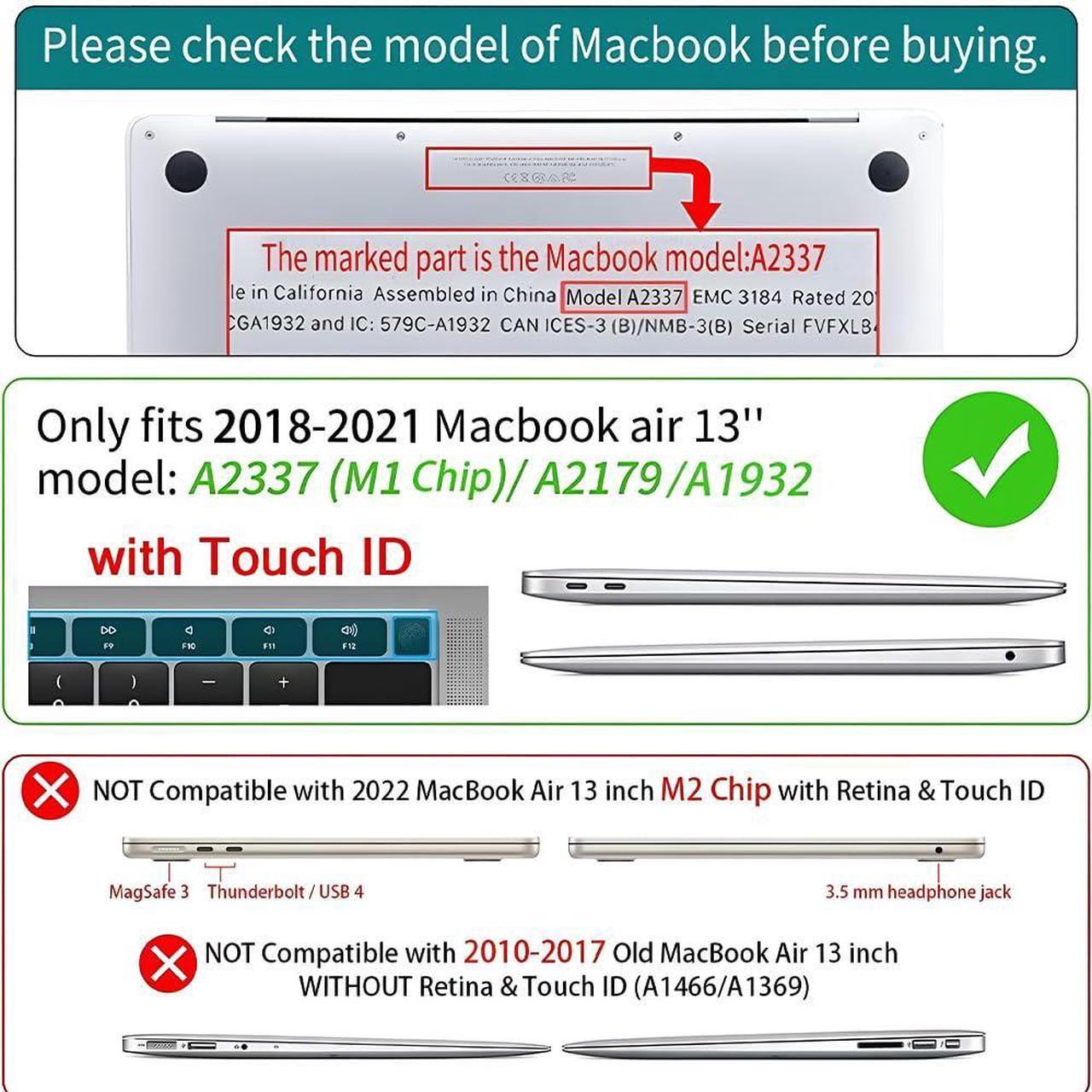 Alt view image 5 of 5 - Yicomon Compatible with MacBook Air 13 inch Case 2020 2021 M1 A2337 A2179 A1932, Plastic Hard Shell Case for Mac Air 13 with Touch ID (2018-2021) - Cute Dog On Snowy Day