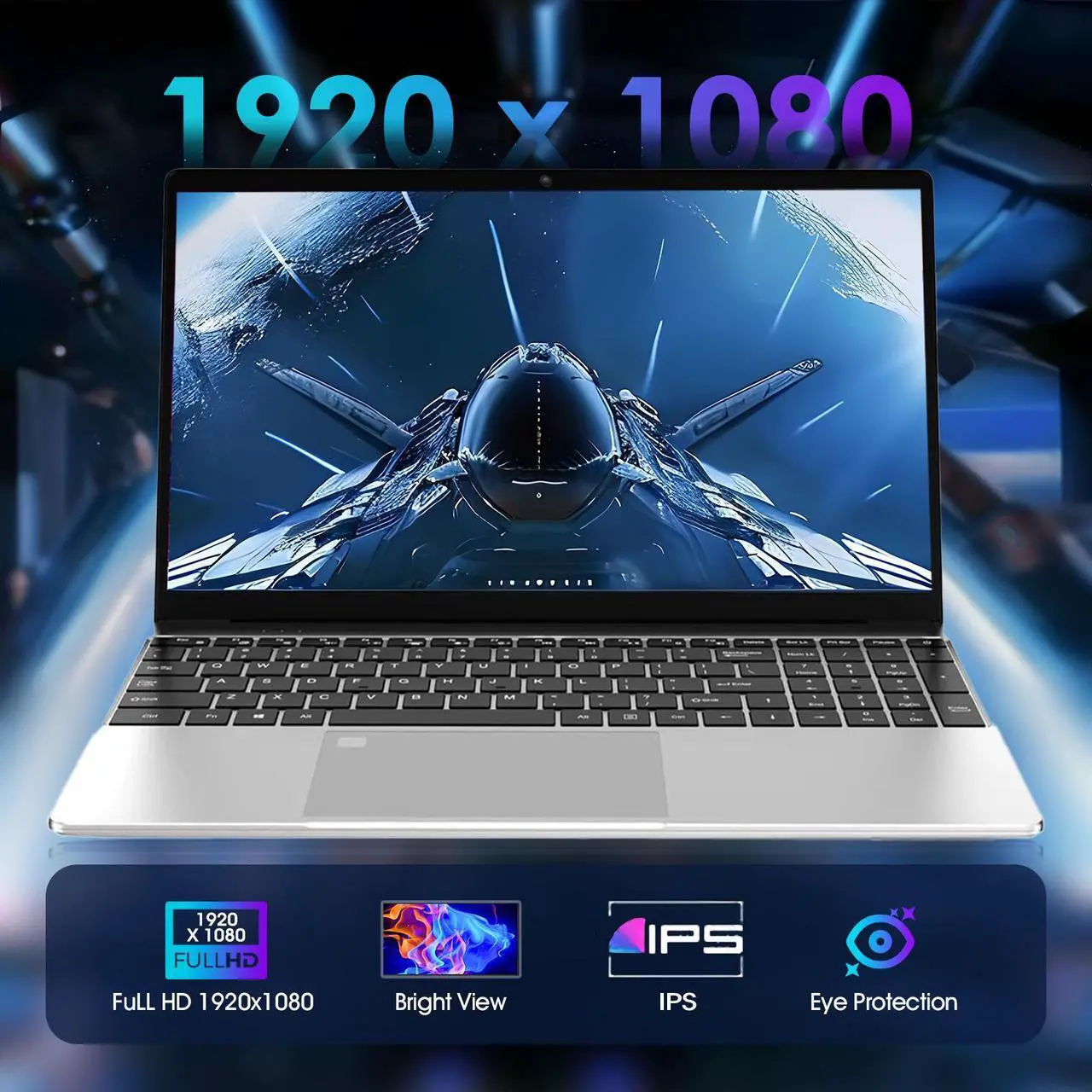 Alt view image 4 of 7 - 2025 Laptop Computer Intel 12th Gen N95,(Up to 3.4GHz),15.6 Thin Laptop16GB RAM, 512GB SSD, IPS 1080P Laptop, Fingerprint Unlock, Backlit Keyboard  Lightweight & Portable Laptop 2 Years Warranty