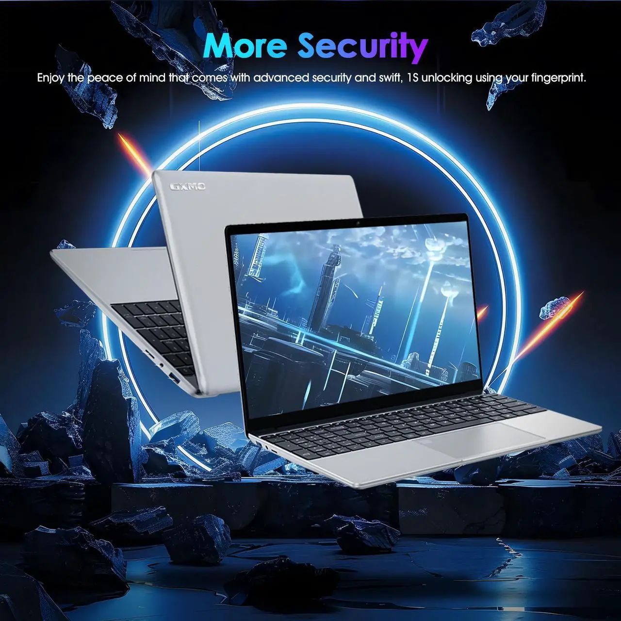 Alt view image 5 of 7 - 2025 Laptop Computer Intel 12th Gen N95,(Up to 3.4GHz),15.6 Thin Laptop16GB RAM, 512GB SSD, IPS 1080P Laptop, Fingerprint Unlock, Backlit Keyboard  Lightweight & Portable Laptop 2 Years Warranty