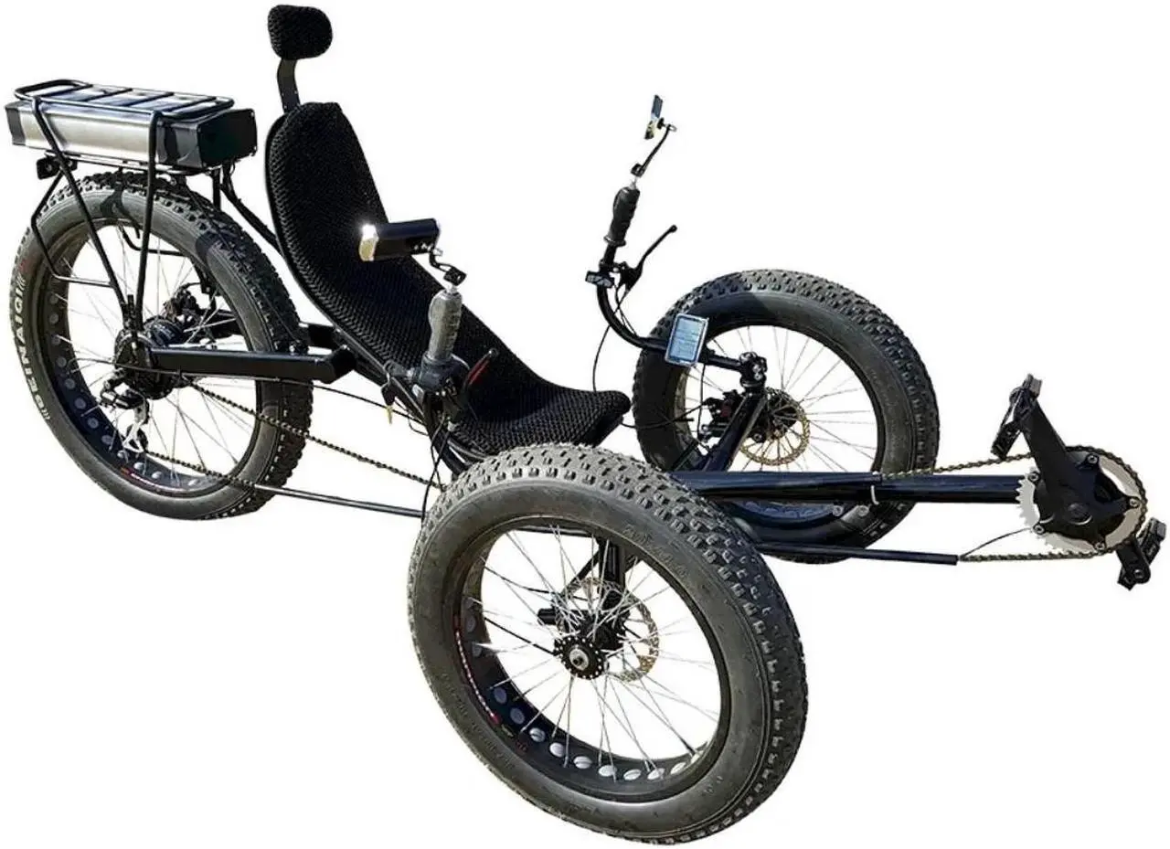 Main image of Fold & Glide: ERT-36 Unveiling the Folding Electric Recumbent Tricycle Trike, adult electric trike tricycle, 3 three wheel electric bike, off road trike
