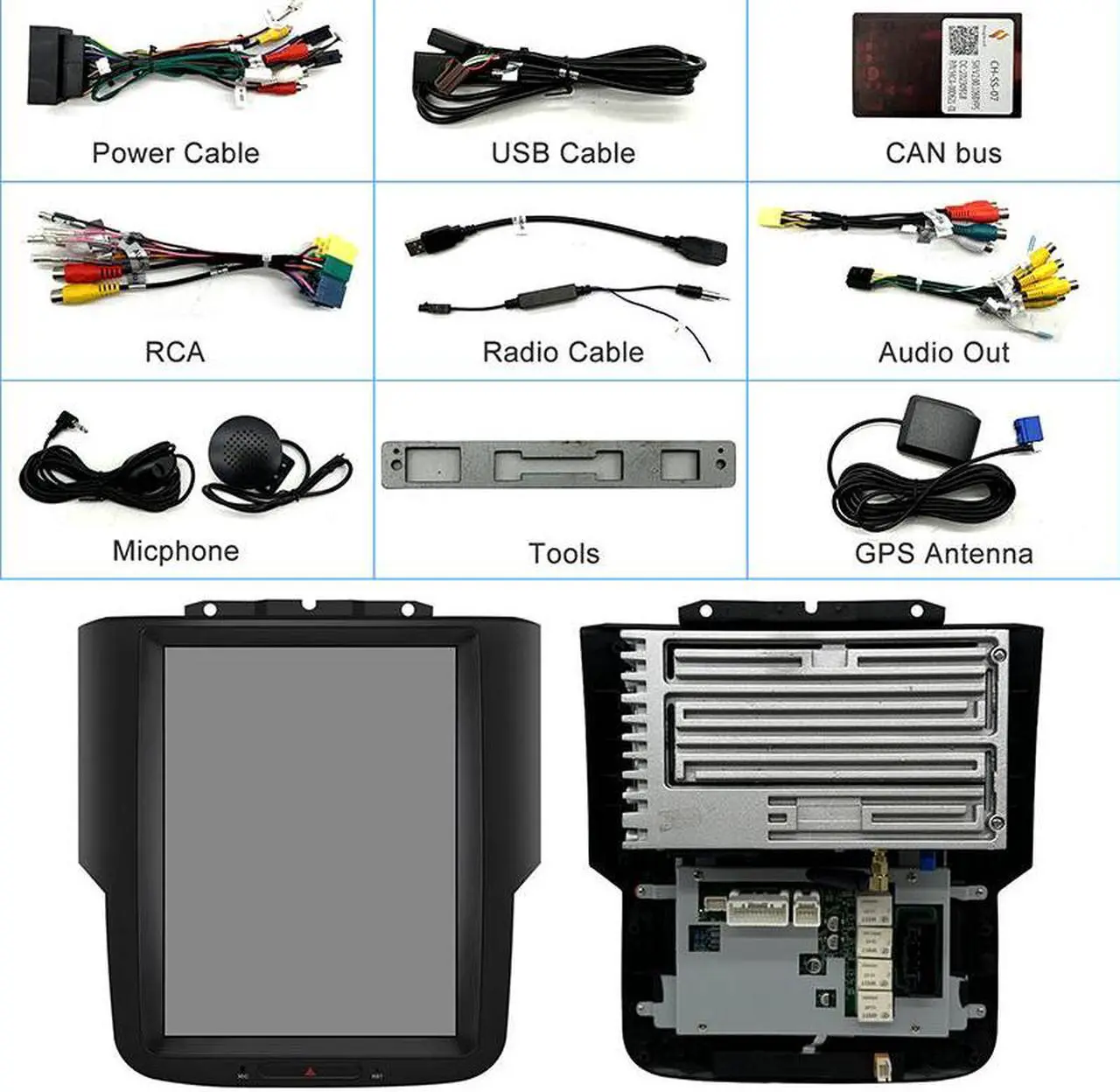 Alt view image 7 of 7 - KSPIV 10.4 Inch Android Car Radio for Dodge Ram 1500 2500 3500 2013-2017 GPS Navigation Tesla Style Touch Screen Multimedia Player Wireless CarPlay & Andriod Auto 4G+64G BT+SWC+USB+WiFi
