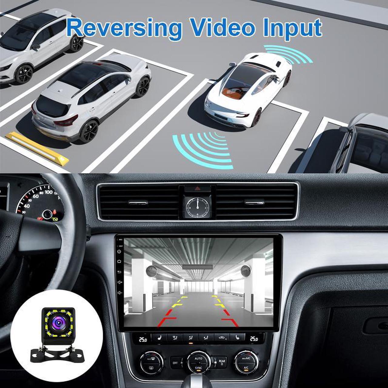 Alt view image 5 of 7 - KSPIV 9 Inch Touch Screen Android Car Stereo - Universal Double Din Car Radio 2G+32G with Wireless Carplay, Android Auto, GPS Navigation, Bluetooth, Multimedia Player, WiFi, USB, Backup Camera - Black