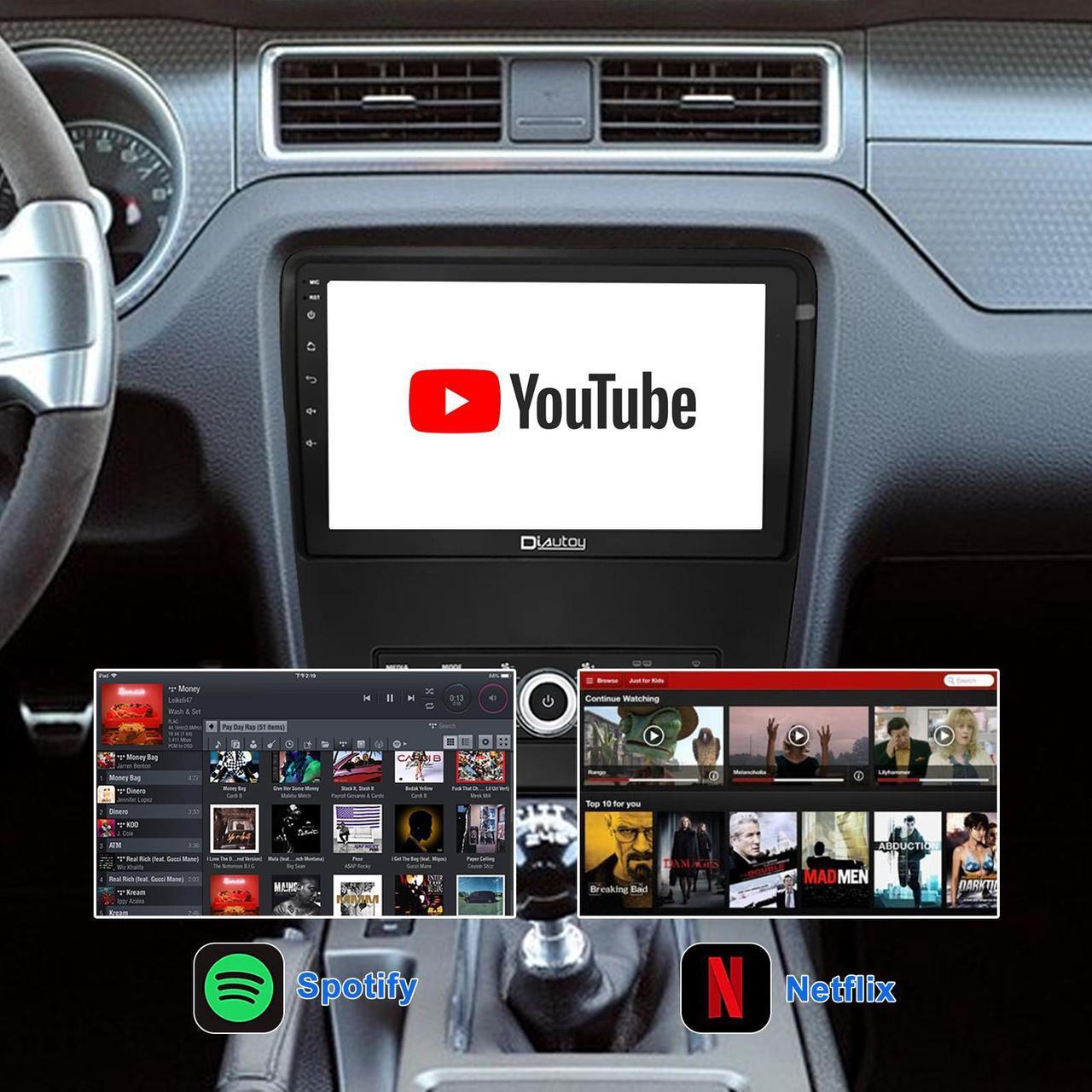 Alt view image 5 of 6 - KSPIV Android 13 Car Stereo for Ford Mustang 2010 2011 2012 2013 2014 Radio 10.1 inch Touch Screen 1280 * 720 CarPlay Android Auto WiFi GPS Navigation 4GB+32GB BlT AM FM