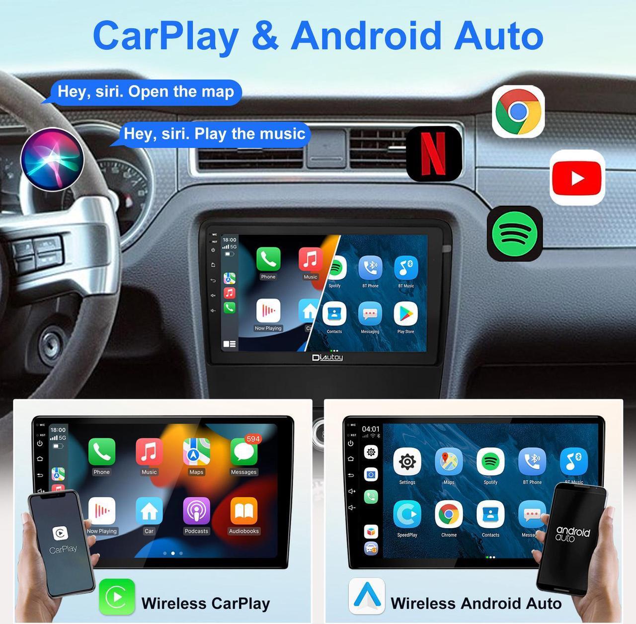 Alt view image 3 of 6 - KSPIV Android 13 Car Stereo for Ford Mustang 2010 2011 2012 2013 2014 Radio 10.1 inch Touch Screen 1280 * 720 CarPlay Android Auto WiFi GPS Navigation 4GB+32GB BlT AM FM