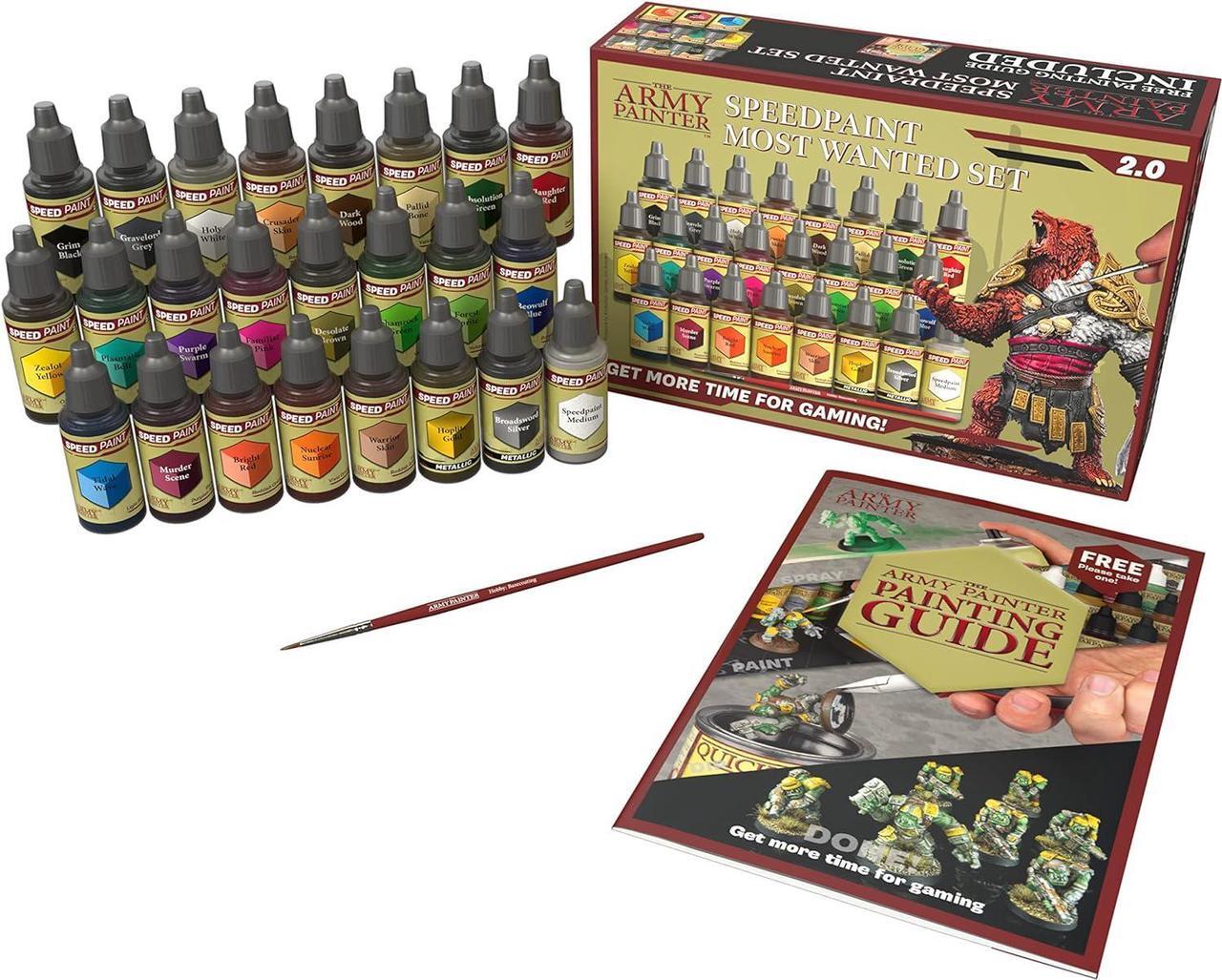 Alt view image 2 of 5 - The Army Painter Speedpaint Most Wanted Set 2.0-24x18ml Speed Model Paint Kit Pre Loaded with Mixing Balls and 1 Brush- Base, and 1 Painting Guide - Model Paint Set for Plastic Models