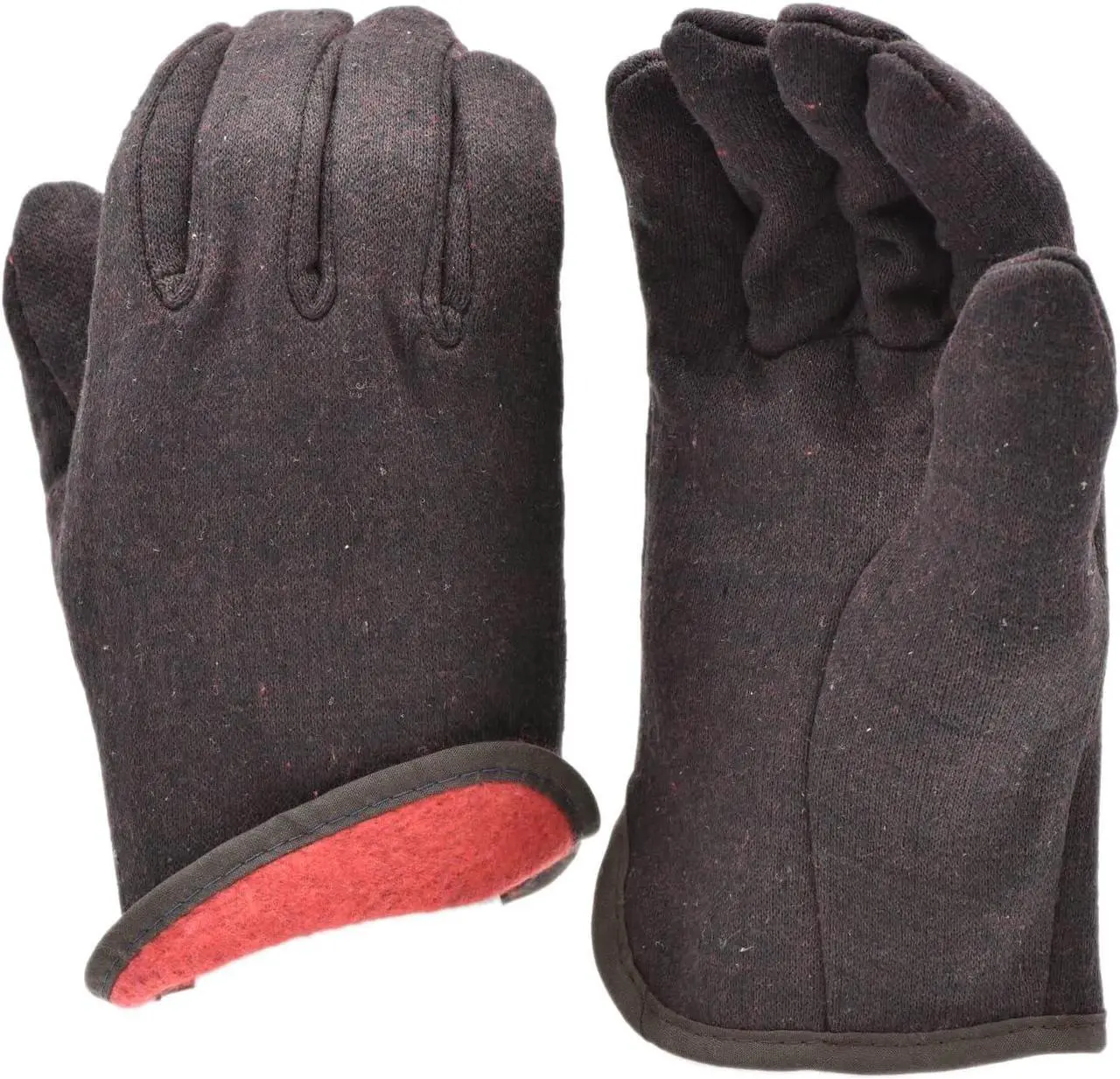 Main image of G & F Products Brown Jersey Winter Work Gloves with Red Fleece Lining
