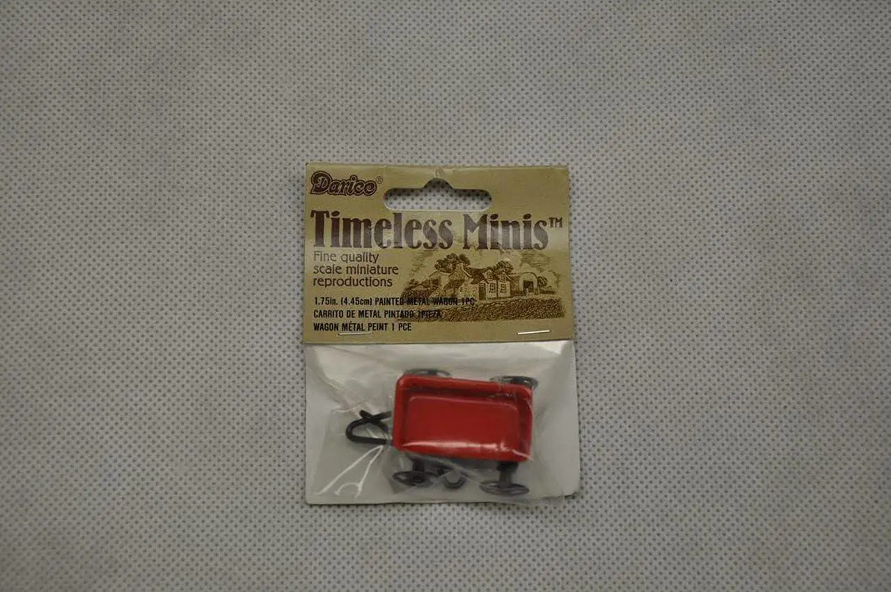 Alt view image 7 of 7 - G & F MiniGardenn 10023 Fairy Garden Miniature Little Wagon, Red