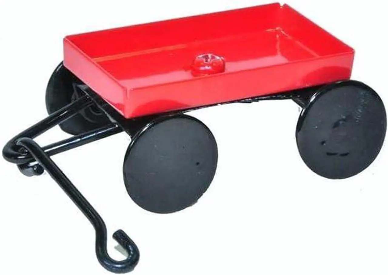 Alt view image 3 of 7 - G & F MiniGardenn 10023 Fairy Garden Miniature Little Wagon, Red