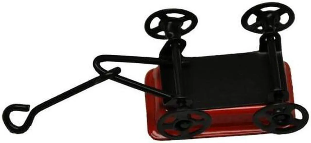 Alt view image 5 of 7 - G & F MiniGardenn 10023 Fairy Garden Miniature Little Wagon, Red