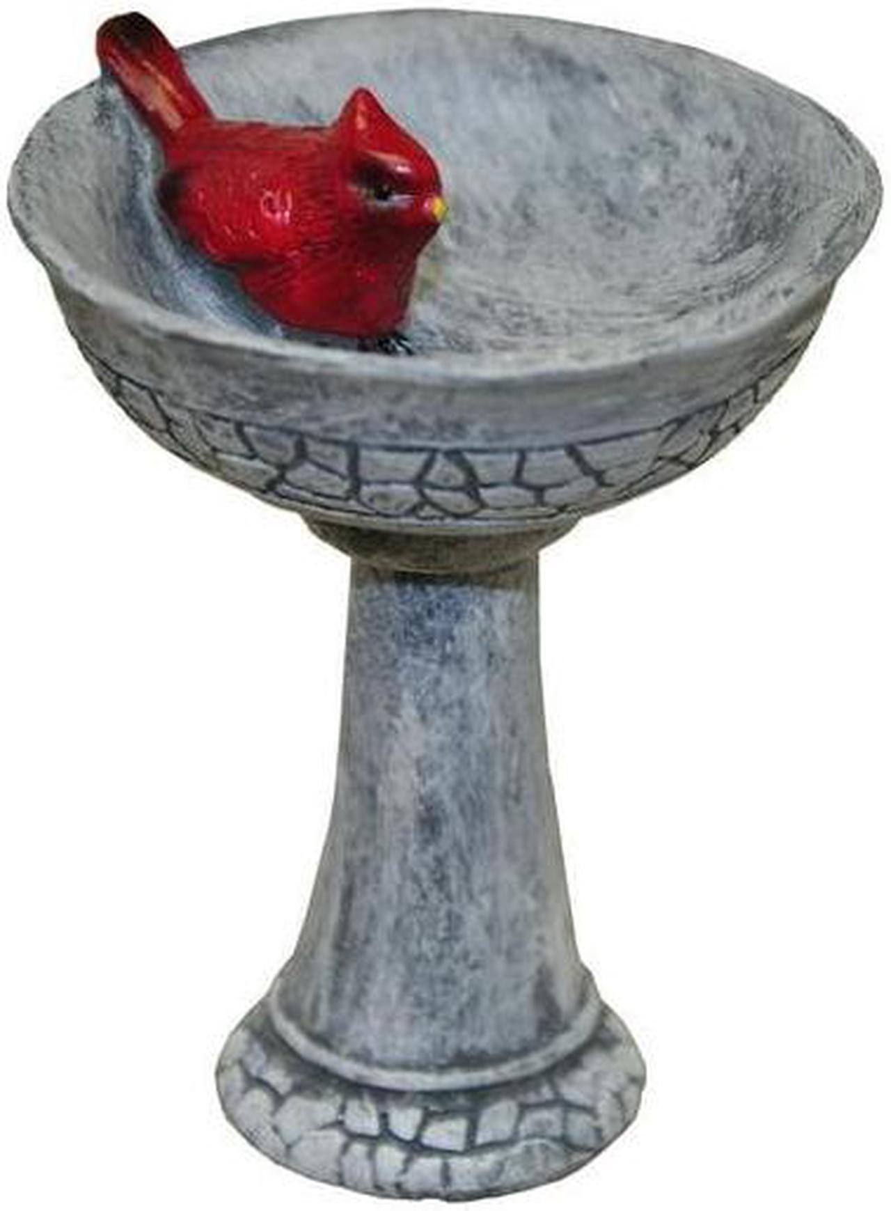 Alt view image 3 of 3 - G & F Products MiniGardenn 10027 Fairy Garden Polyresin Miniature, Cardinal Birdbath Pick