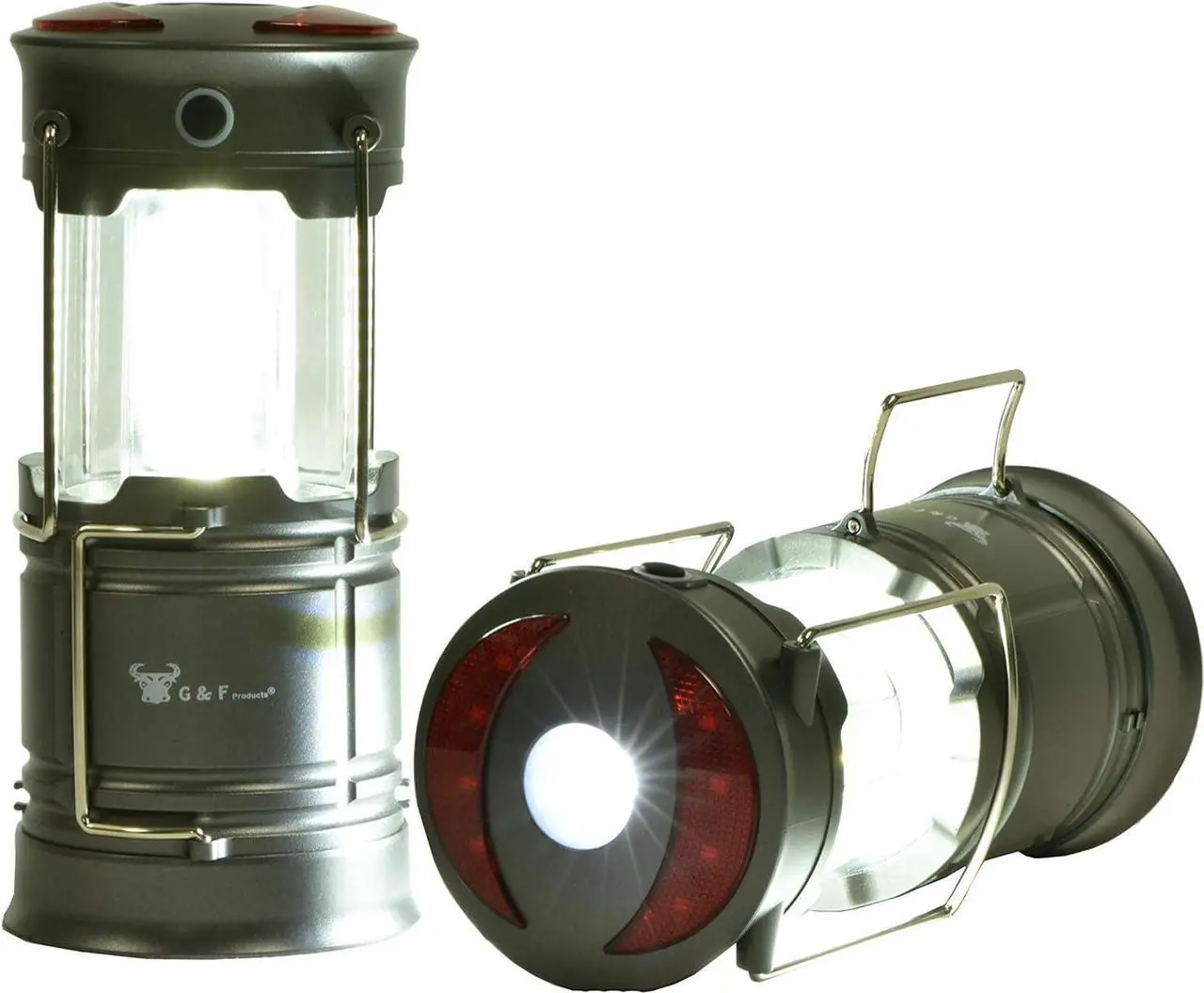 Main image of G & F Products 2 Pack 360 LED Lanterns flashlights Emergency Lights with Magnet Base for Super Bright, Long-Lasting Run-time, Battery Powered Outdoor LED Lantern, 200 Lumens