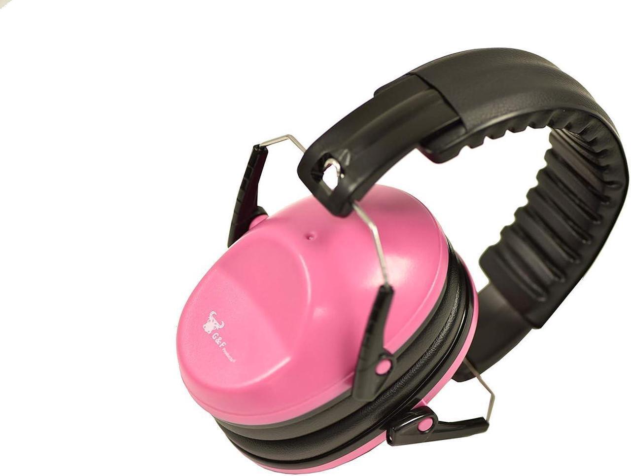 Alt view image 2 of 7 - G & F Products Earmuff Hearing Protection with Low Profile Passive Folding Design 26Db NRR & Reducesup To 125Db Noise Reduction, For Both Aduit & Kids Adjustble Headband, Pink, 13010PK