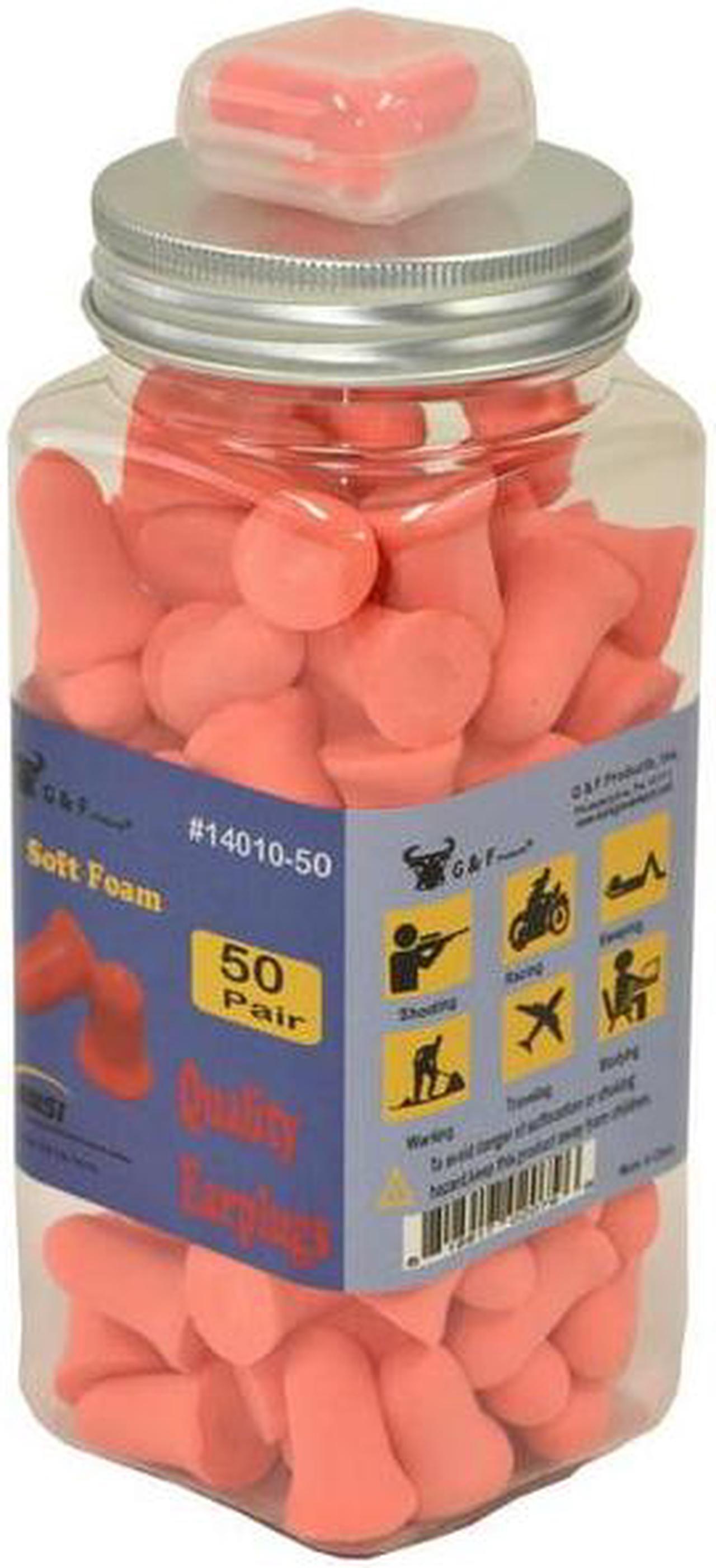 Main image of G & F Ear Plugs 34dB Sound Blocking Earplugs, Block Snoring, 50 Pairs/Pack