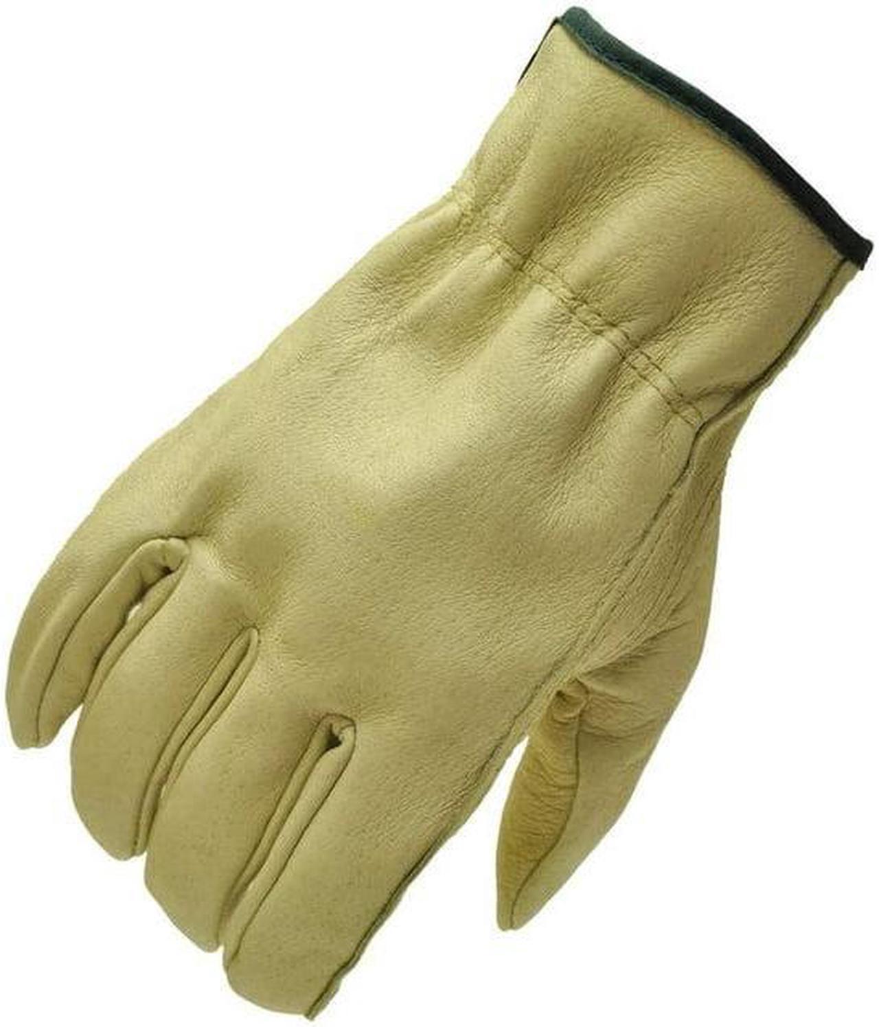 Alt view image 2 of 6 - G & F Products Gloves Full Grain 2002S-3, Unisex White Leather Gloves, 3 Pairs, Size Small