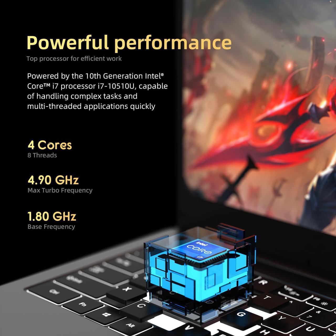 Alt view image 4 of 7 - TUHUI  Laptop notebook Windows 11 Pro 15.6 inch Intel Core i7 10510U 16GB Memory RAM DDR4 512GB M.2 SSD Gray