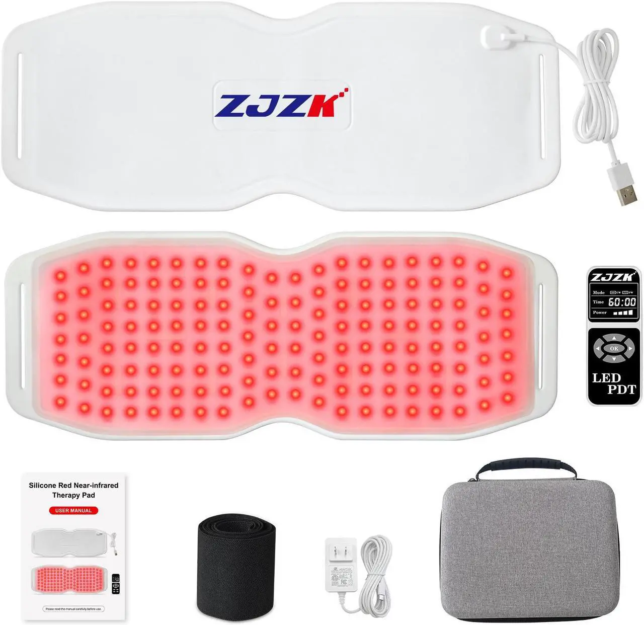 Main image of ZJZK 660nm*150 850nm*150 940nm*150 Red Light Infrared Therapy Belt Infrared LED Light Panel Nir Light Therapy Devices for Knee