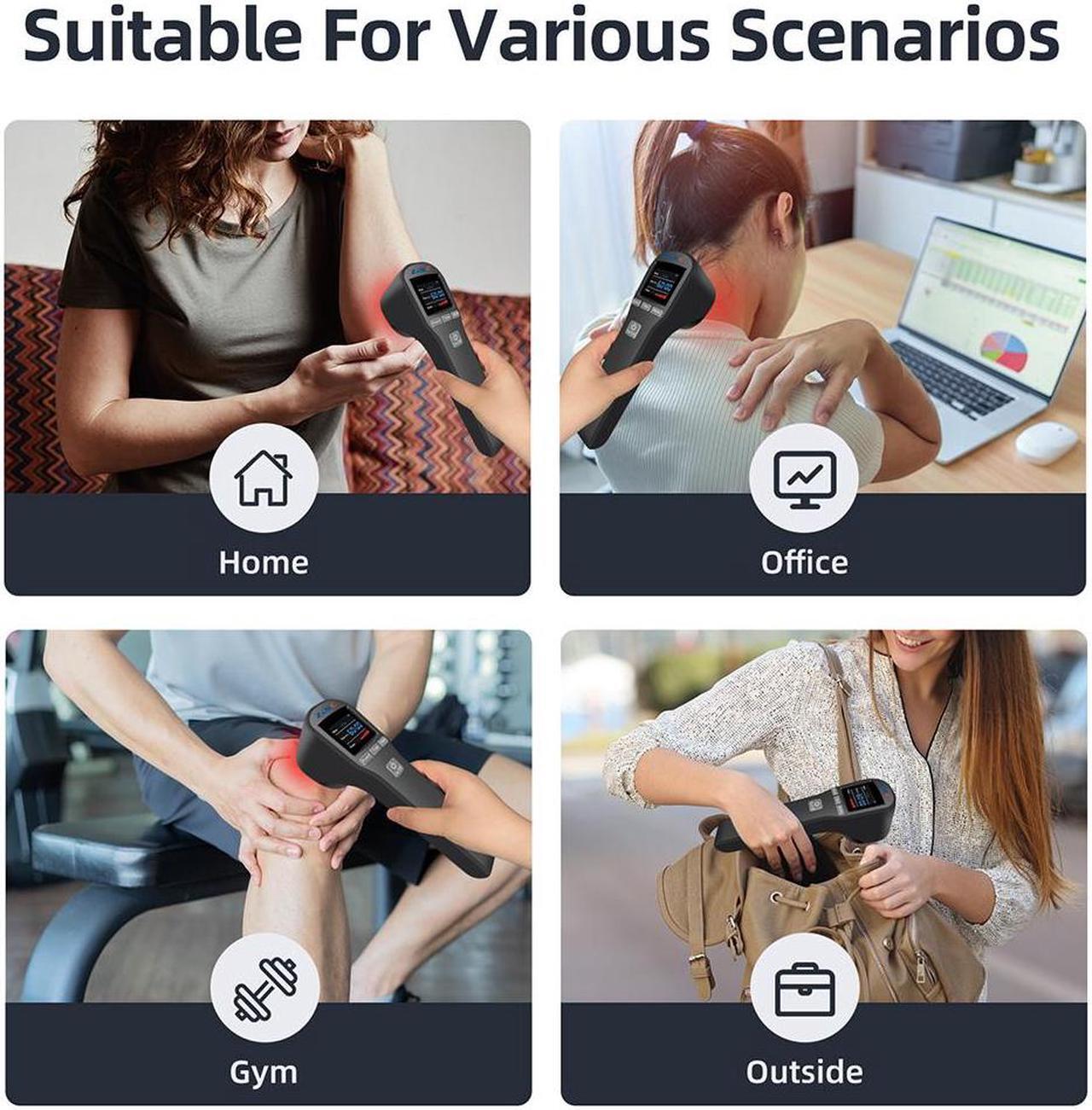 Alt view image 7 of 6 - ZJZK physical therapy laser treatment for back pain inflammation near me red infrared massager for Health Care 4x808nm 16x650nm 880mW Black