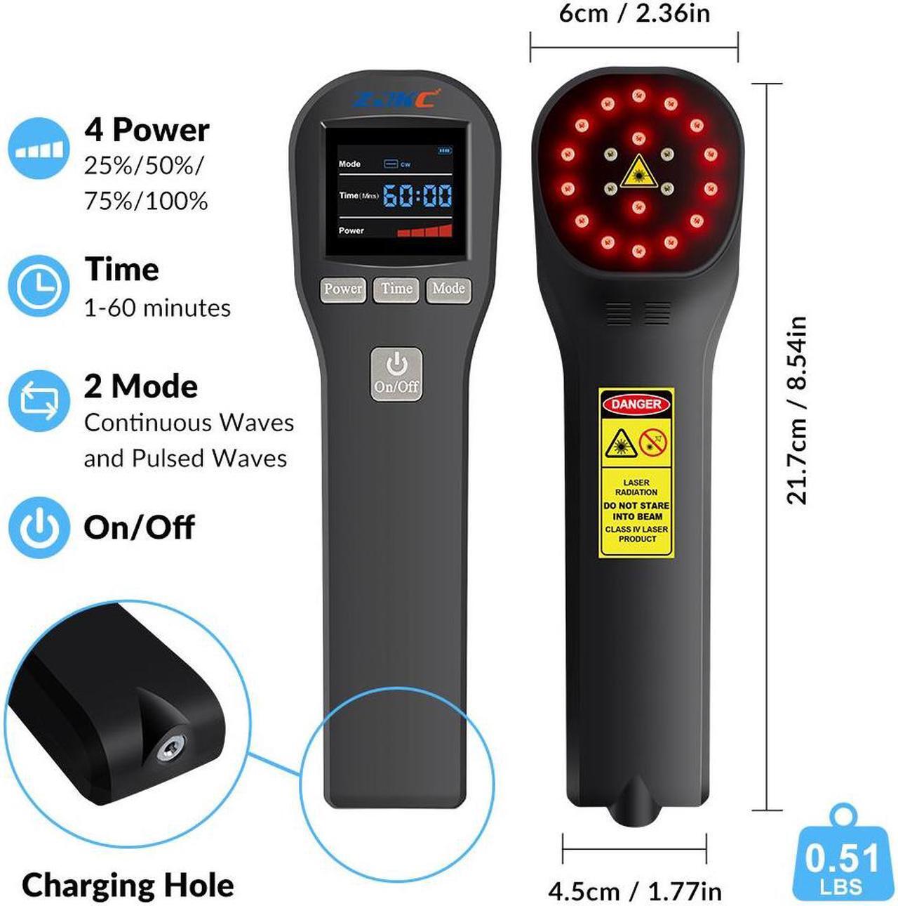 Alt view image 5 of 6 - ZJZK physical therapy laser treatment for back pain inflammation near me red infrared massager for Health Care 4x808nm 16x650nm 880mW Black