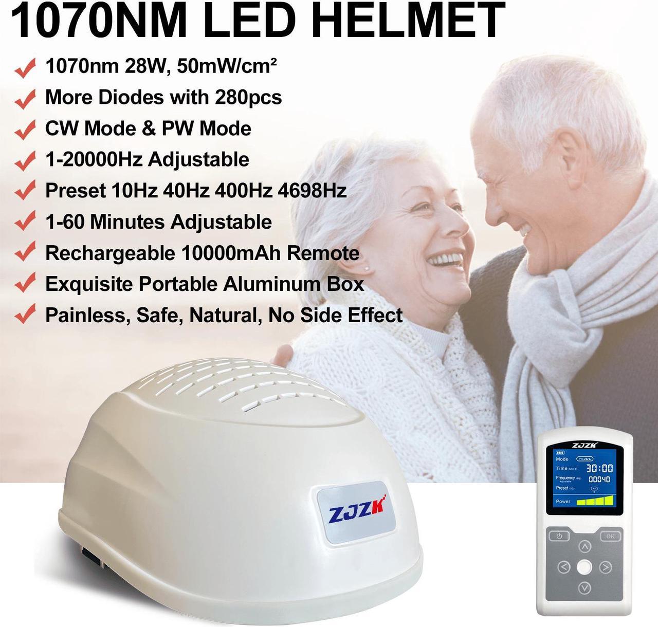Alt view image 3 of 7 - ZJZK 1070 nm Infared Light Helmet, Photobiomodulation For Brain Health, Red Light Wearable Helmet, Near Infrared Lamp Therapy, Gifts For People With Parkinsons Promote Recovery From Injury