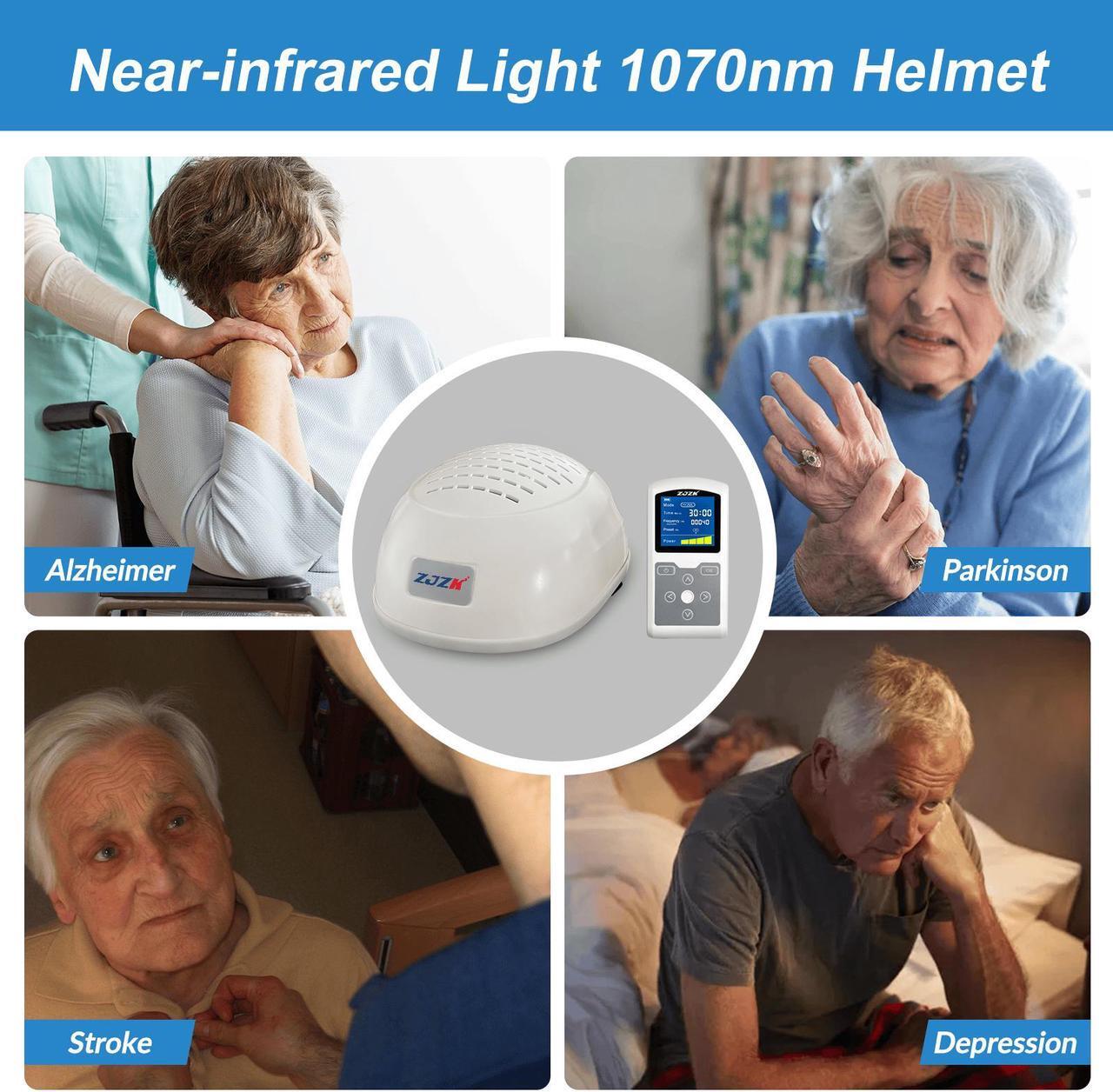Alt view image 6 of 7 - ZJZK 1070 nm Infared Light Helmet, Photobiomodulation For Brain Health, Red Light Wearable Helmet, Near Infrared Lamp Therapy, Gifts For People With Parkinsons Promote Recovery From Injury