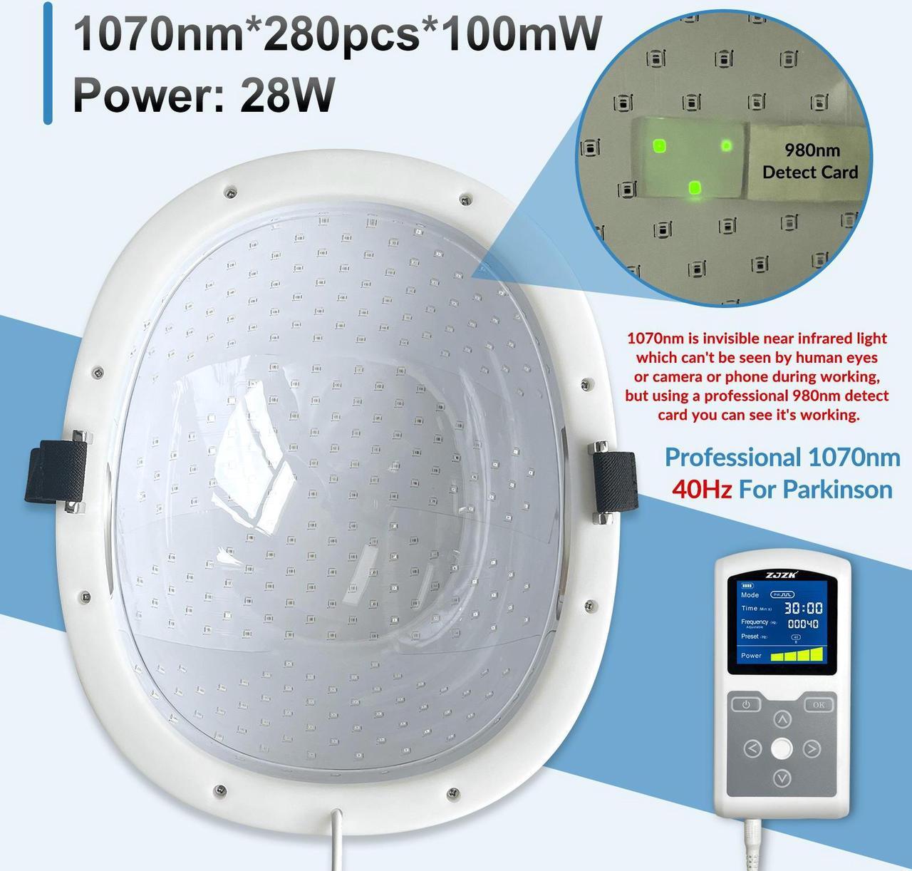 Alt view image 4 of 7 - ZJZK 1070 nm Infared Light Helmet, Photobiomodulation For Brain Health, Red Light Wearable Helmet, Near Infrared Lamp Therapy, Gifts For People With Parkinsons Promote Recovery From Injury
