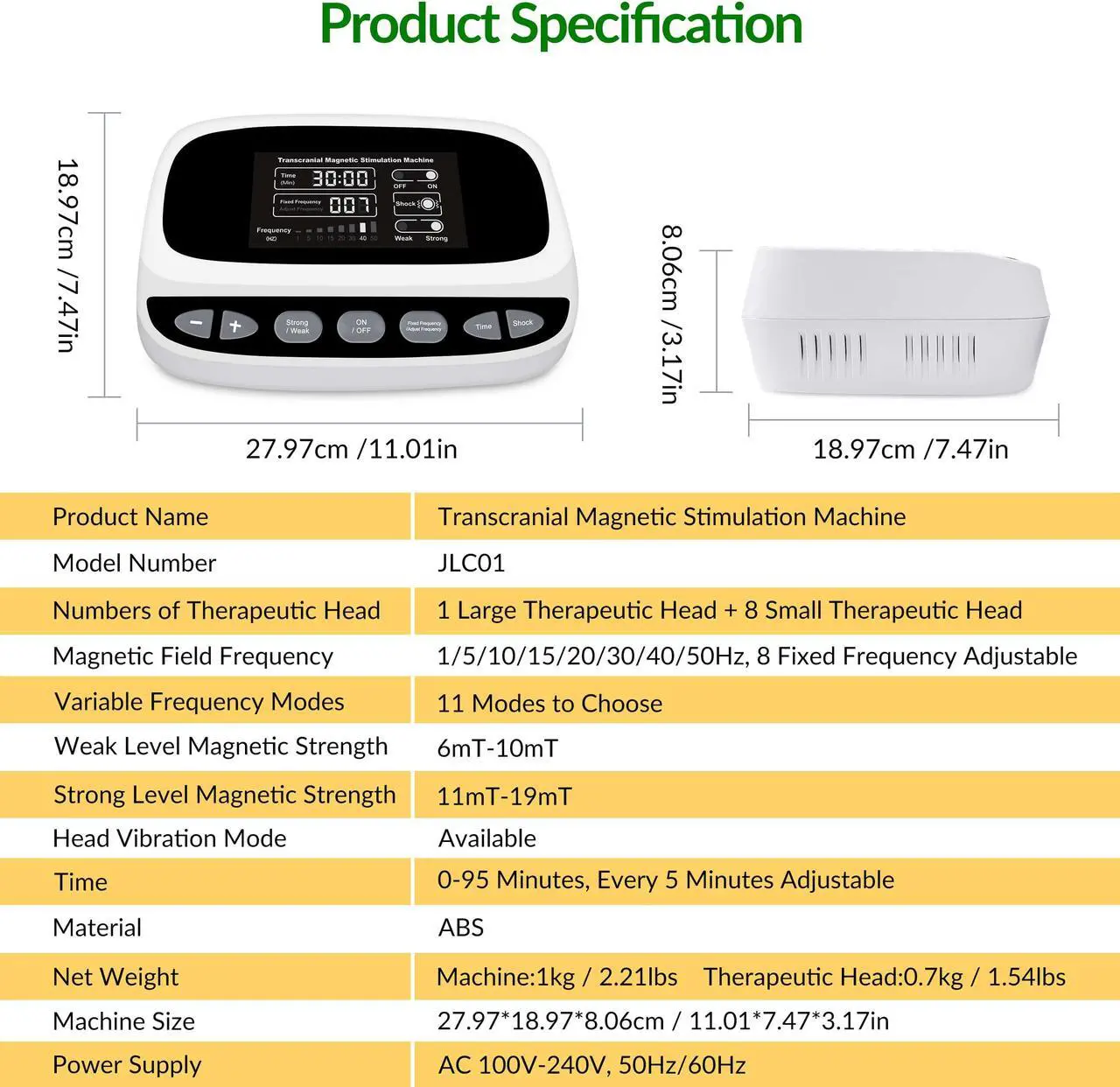Alt view image 7 of 7 - ZJZK Rtms Repetitive Transcranial Magnetic Stimulation Device For Depression Insomnia Anxiety Disorders Migraine