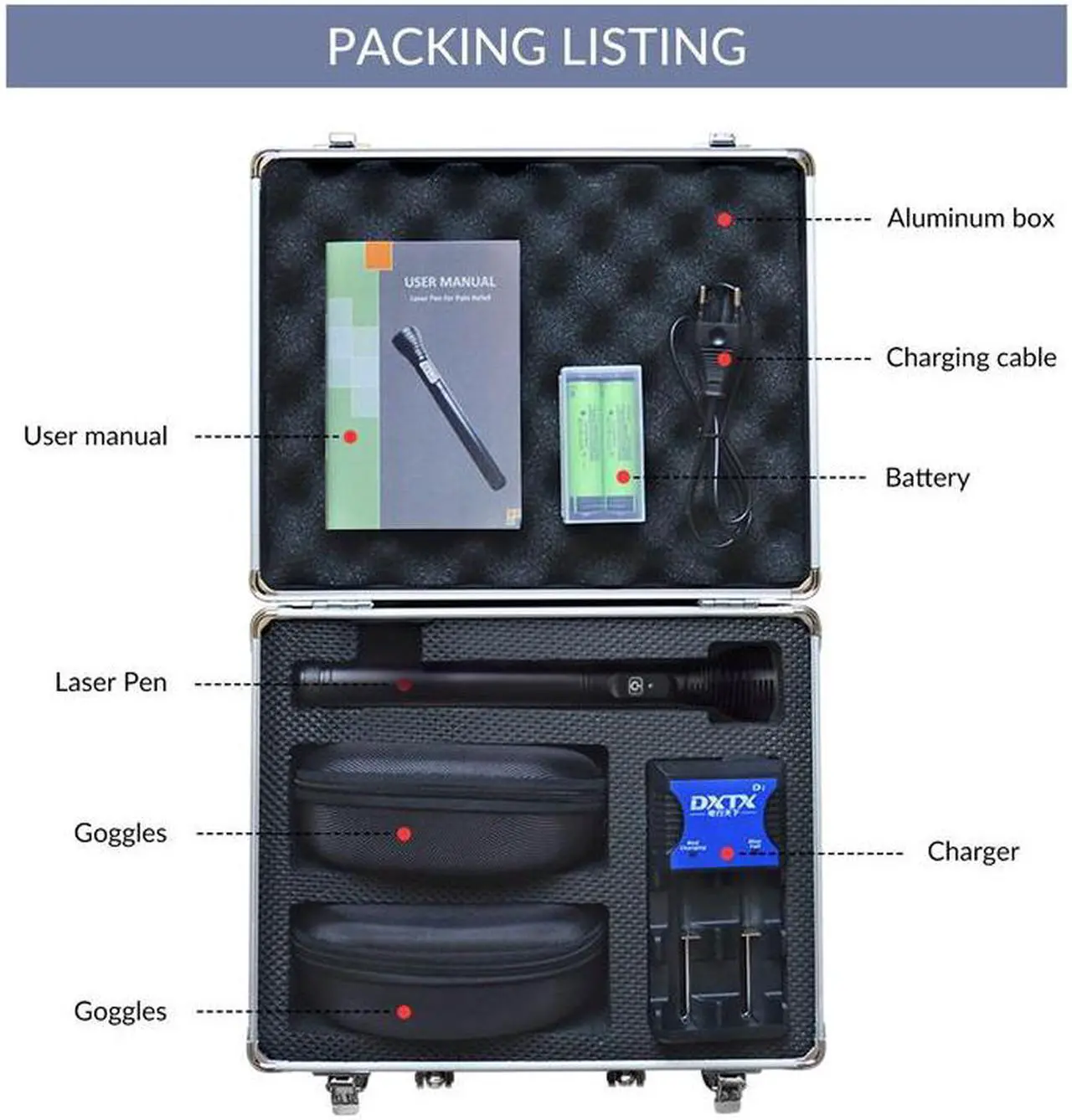Alt view image 3 of 7 - ZJZK Rechargeable 600mW 808nm Low Level Cold Laser Acupuncture Pen Therapy for Pain