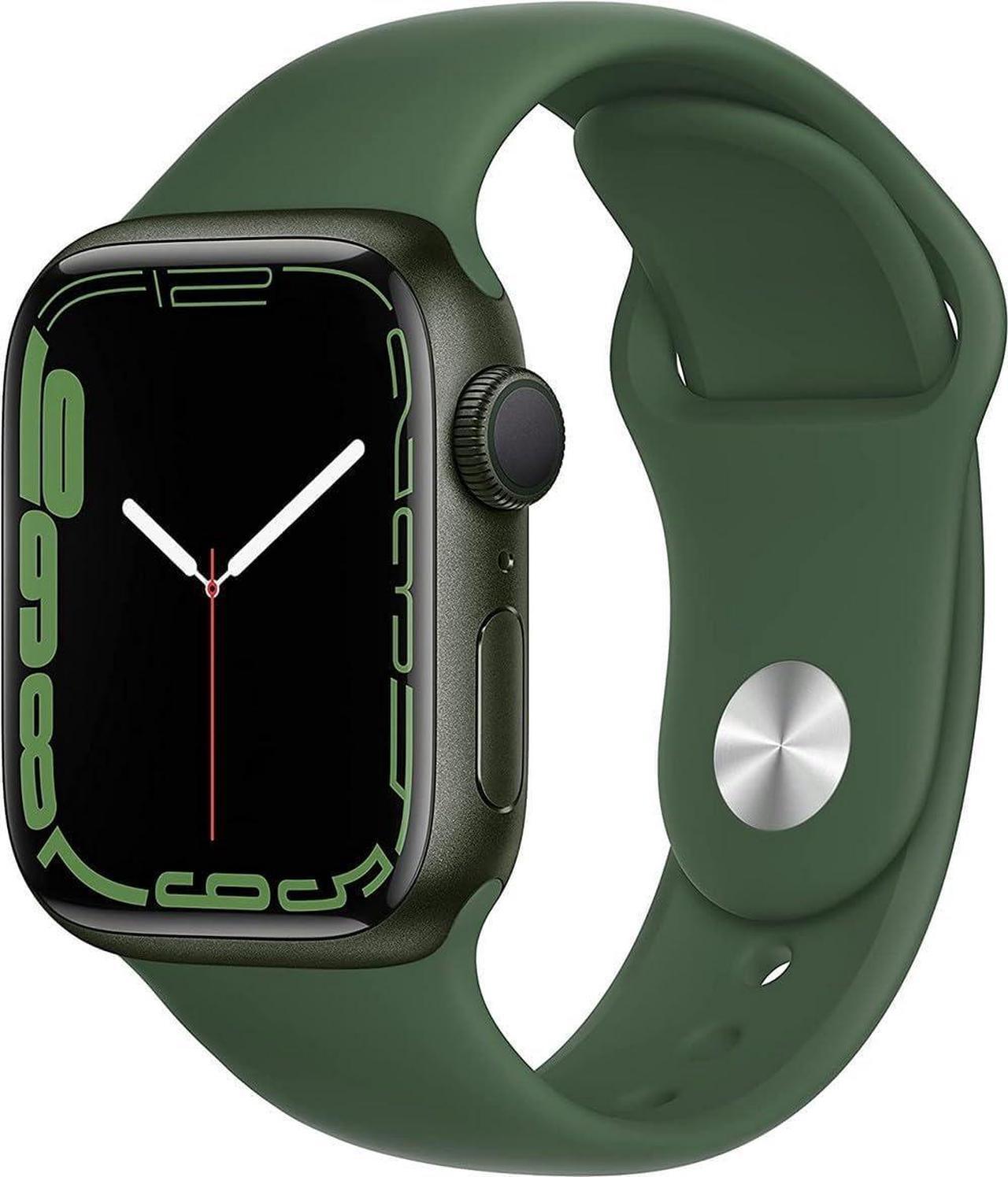Main image of Apple Watch Series 7 45mm GPS 32GB - Aluminum + Green Sport Band Refurbished Excellent