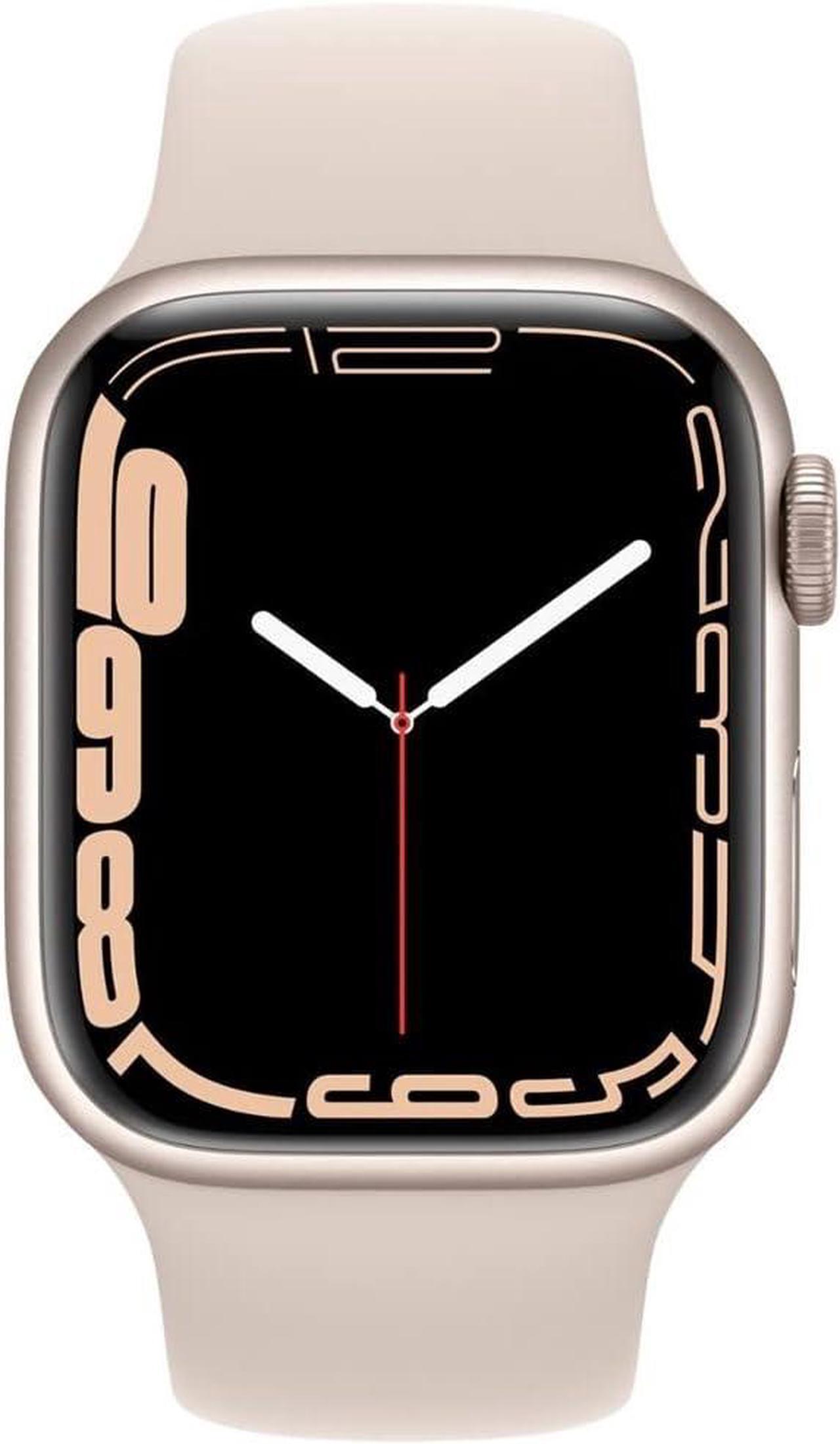 Alt view image 2 of 3 - Apple Watch Series 7 45mm GPS 32GB - Aluminum + Starlight Sport Band Refurbished Very Good