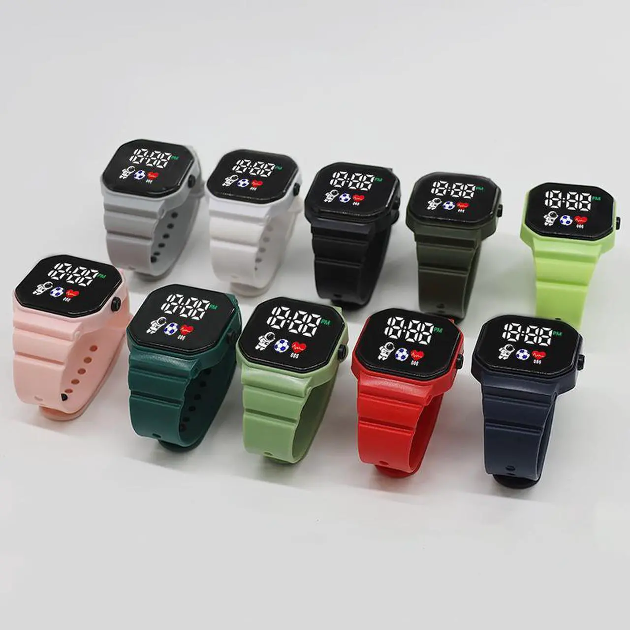 Alt view image 5 of 5 - Ultra-Thin Digital Watch for Men Women - Green