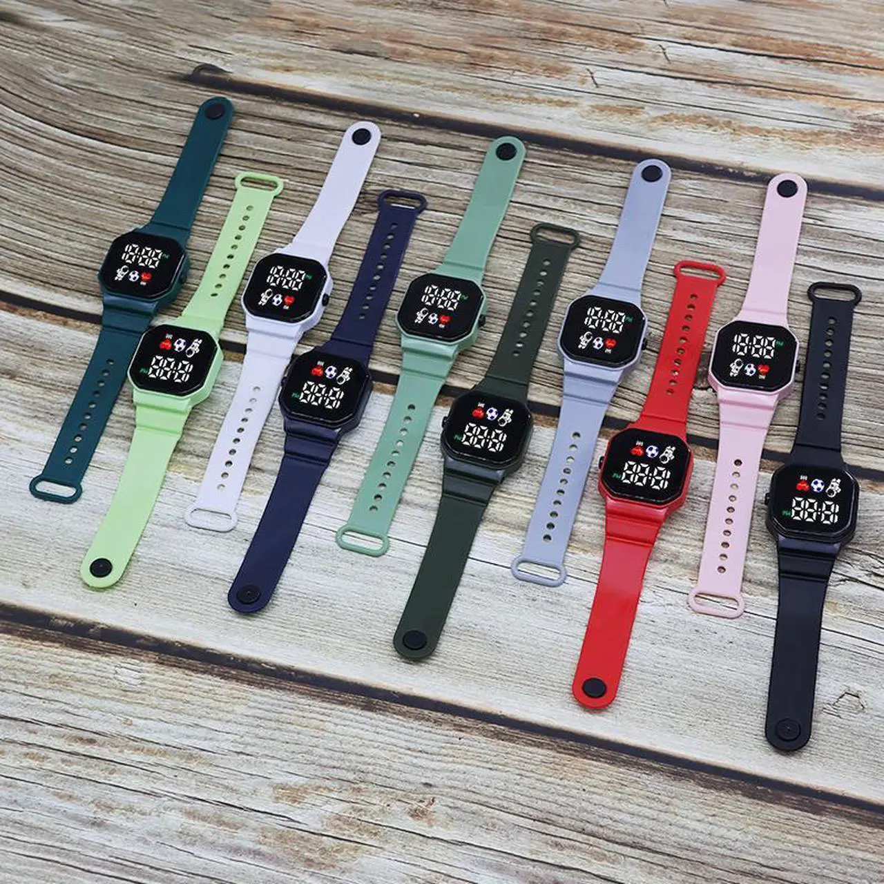 Alt view image 4 of 5 - Ultra-Thin Digital Watch for Men Women - Green