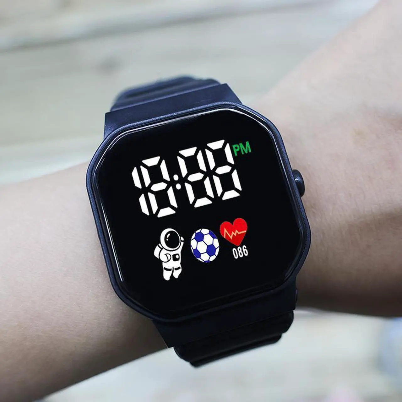 Alt view image 3 of 5 - Ultra-Thin Digital Watch for Men Women - Green