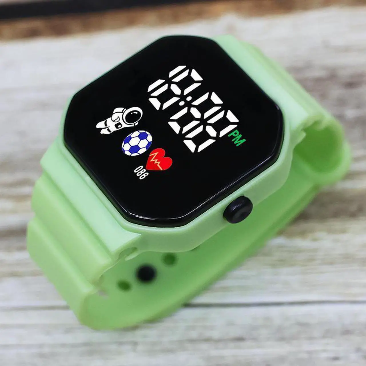 Main image of Ultra-Thin Digital Watch for Men Women - Green