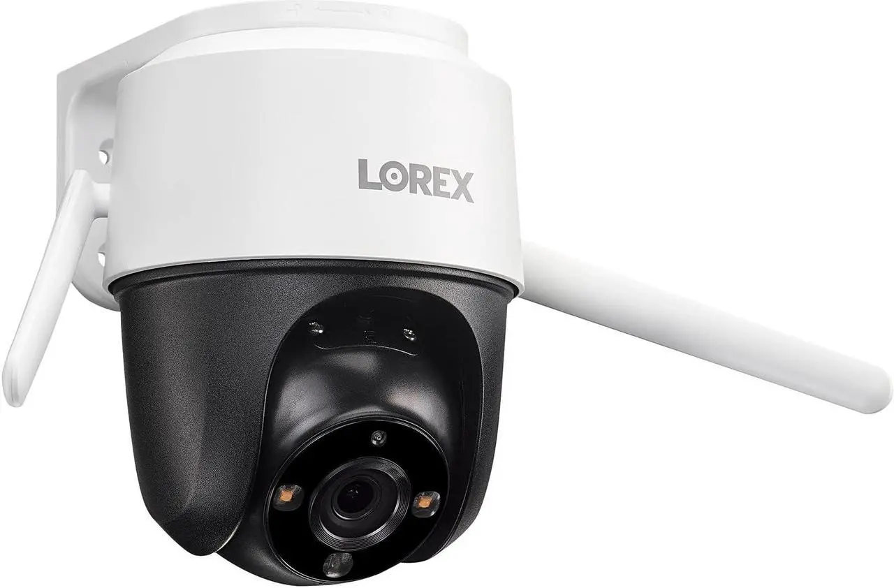 Alt view image 2 of 7 - Lorex 2K Pan-Tilt Indoor/Outdoor WiFi Security Camera - Home Security Camera with 360 View Auto-Tracking, Color Night Vision, Person Detection, and Warning - Free 32GB Micro SD Card (2K White)
