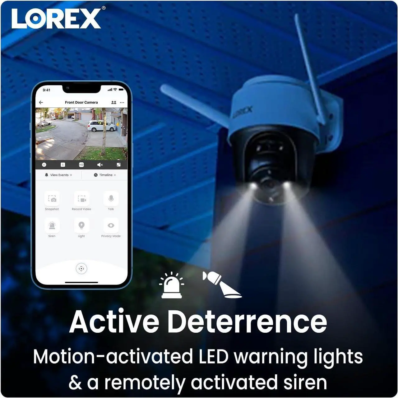 Alt view image 6 of 7 - Lorex 2K Pan-Tilt Indoor/Outdoor WiFi Security Camera - Home Security Camera with 360 View Auto-Tracking, Color Night Vision, Person Detection, and Warning - Free 32GB Micro SD Card (2K White)