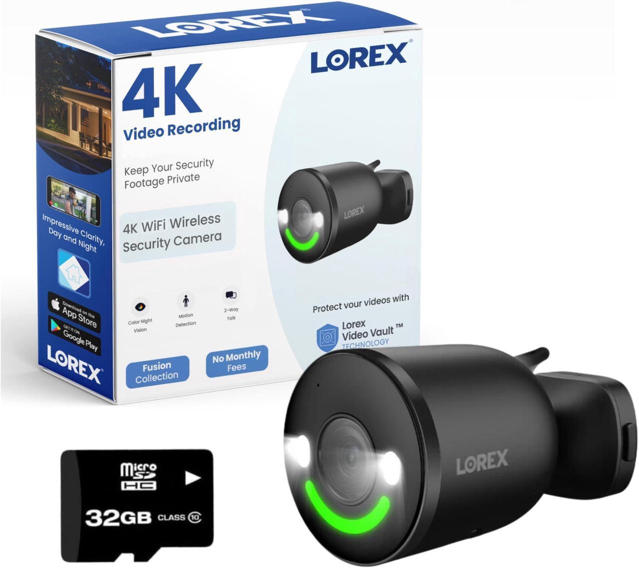 Main image of Lorex 4K Spotlight Indoor/Outdoor Wi-Fi 6 Security Camera with Smart Security Lighting, Person, Vehicle, Animal and Package Detection, 2-Way Talk, Quick Response, Lorex Fusion