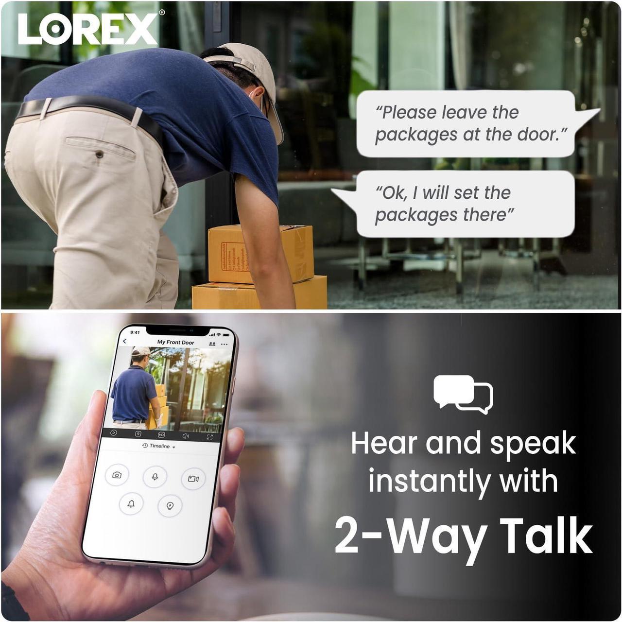 Alt view image 5 of 7 - Lorex 4K Ultra HD Smart Deterrence IP Dome Camera with Smart Motion Detection