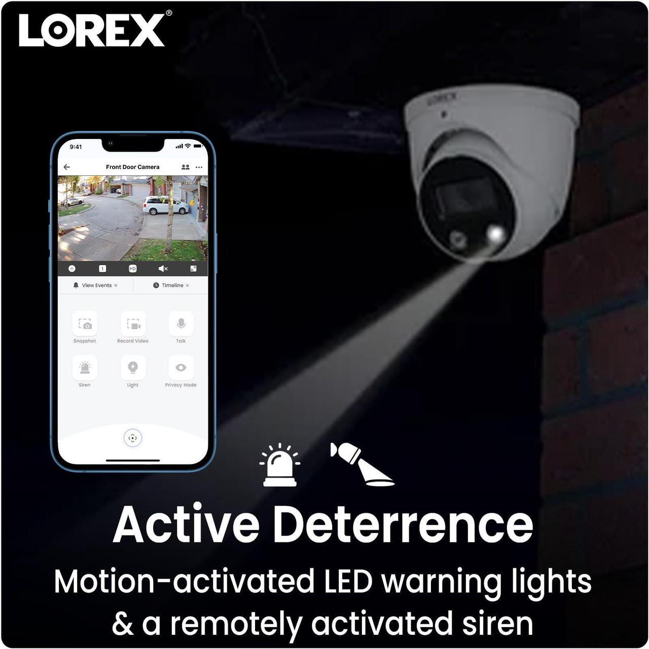 Alt view image 7 of 7 - Lorex 4K Ultra HD Smart Deterrence IP Dome Camera with Smart Motion Detection