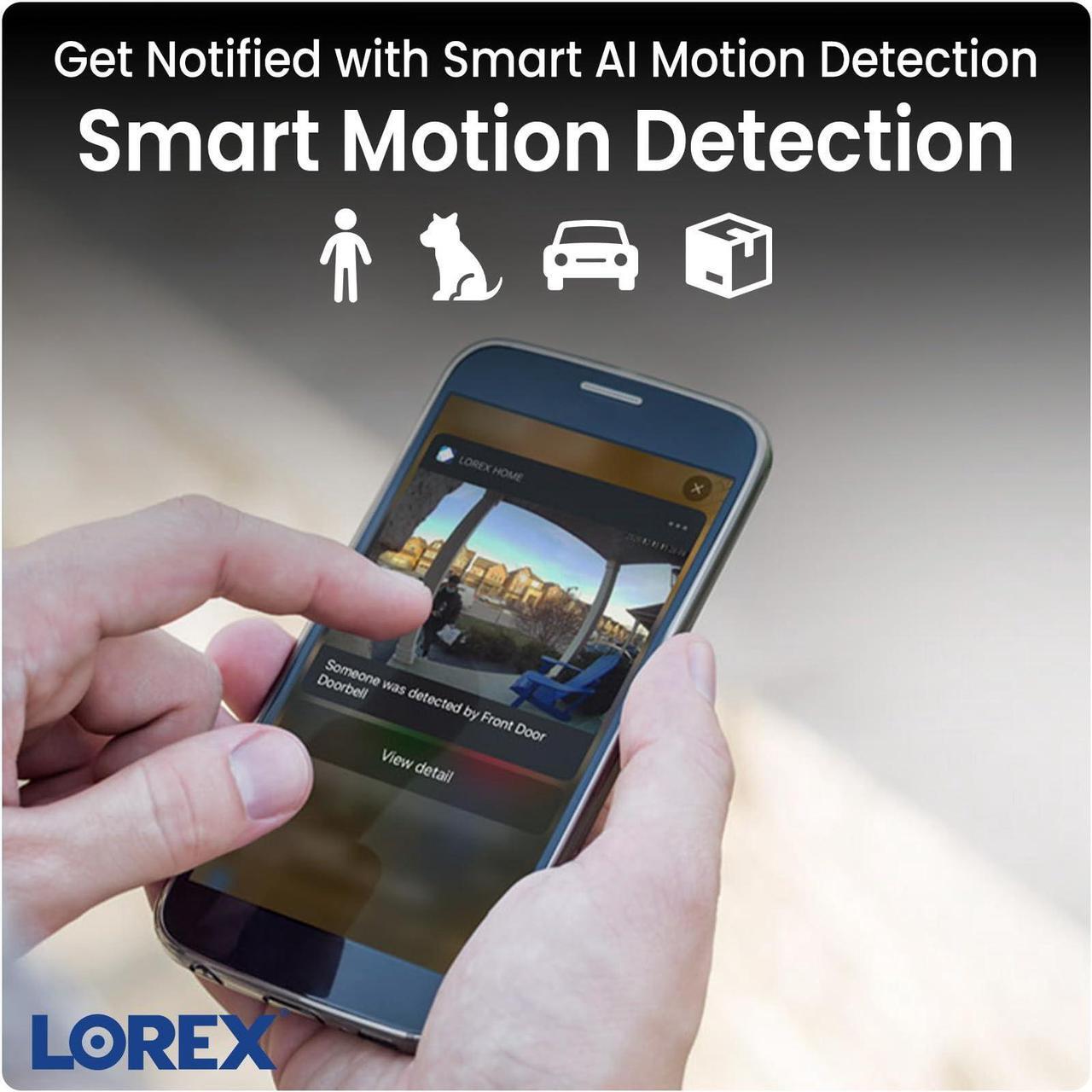 Alt view image 6 of 7 - Lorex 4K Spotlight Indoor/Outdoor Wi-Fi 6 Security Camera with Smart Security Lighting, Person, Vehicle, Animal and Package Detection, 2-Way Talk, Quick Response, Lorex Fusion