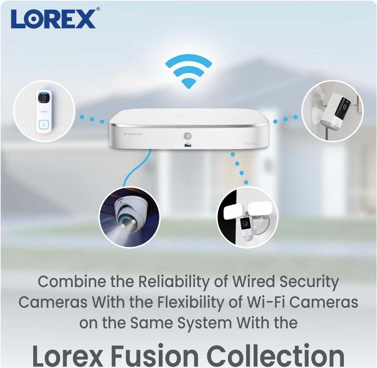 Alt view image 3 of 7 - Lorex Fusion 4K 12-Channel (8 Wired and 4 Wi-Fi) 2TB Digital Video Recorder