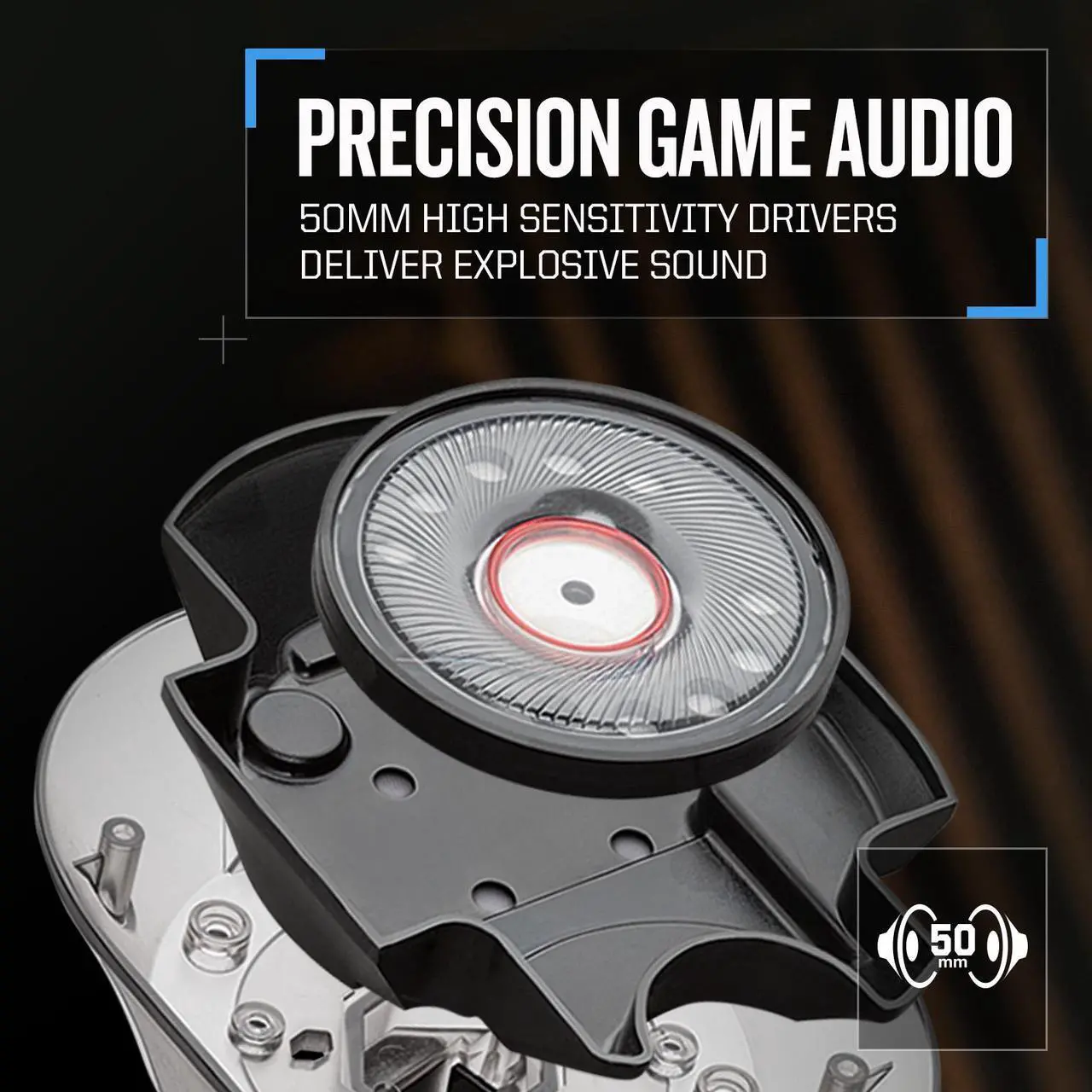 Alt view image 3 of 5 - Nacon RIG 500 PRO HA Gen 2 PC Gaming Headset with Dolby Atmos 3D Audio - 50mm Speaker Drivers - Flip-to-Mute Mic - Longer 1.5m Audio Cable - Y-Splitter