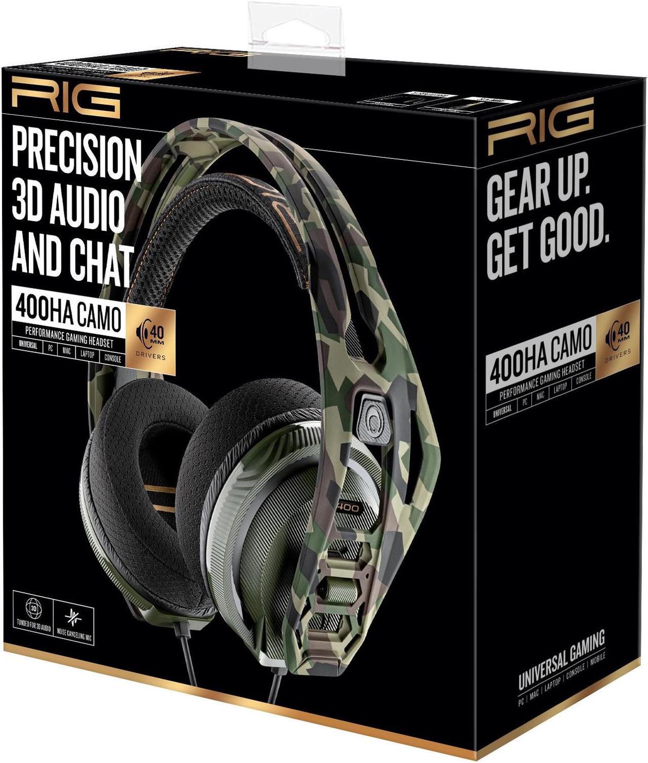 Alt view image 7 of 7 - Nacon RIG 400HA PC Gaming Headset Tuned for Surround Sound for High Definition Headphone Gaming Experience; Removable Active Noise Canceling Mic -  Forest Camo