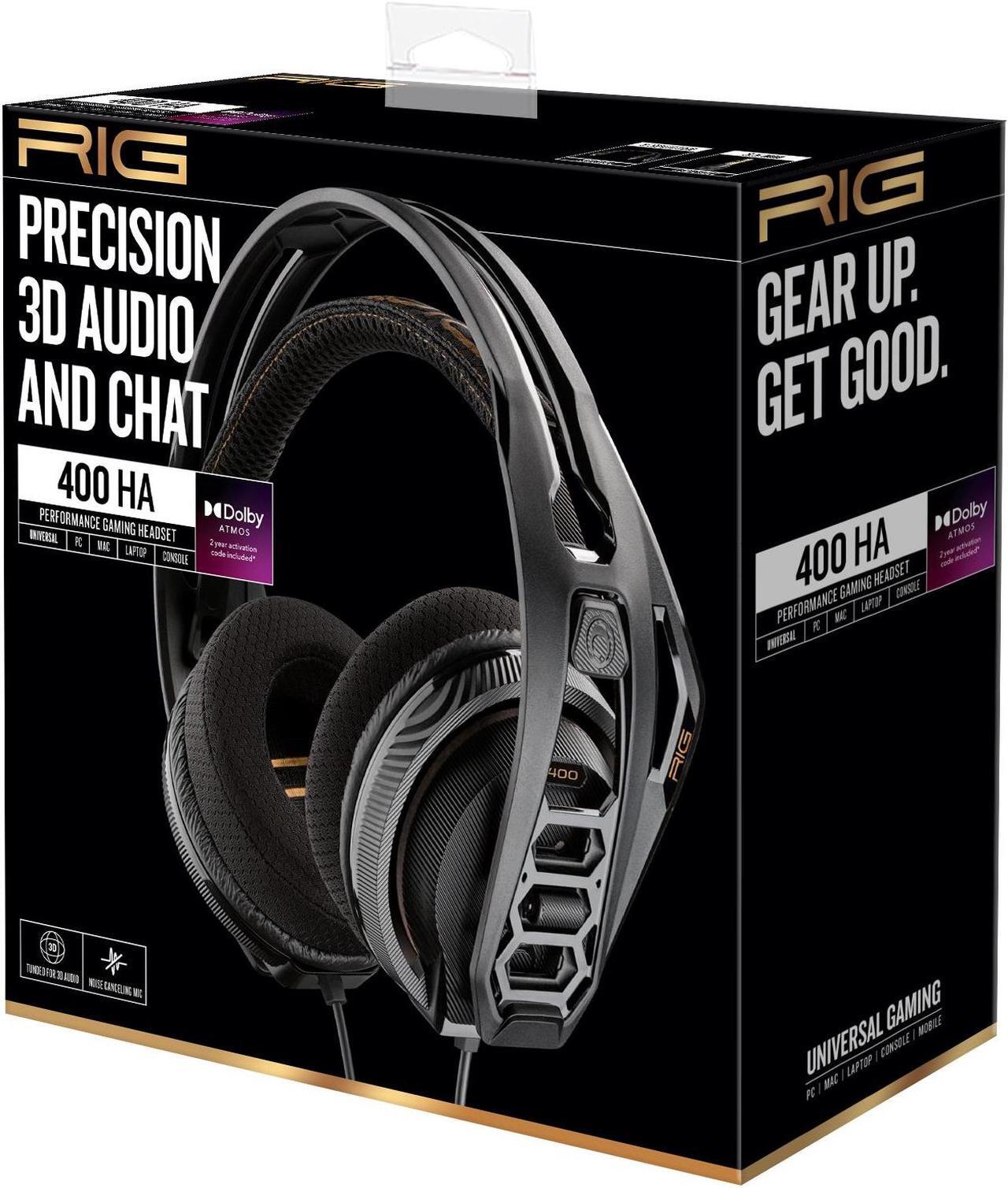 Alt view image 7 of 7 - Nacon RIG 400HA PC Gaming Headset Tuned for Surround Sound for High Definition Headphone Gaming Experience; Removable Active Noise Canceling Mic -  Black with Dolby Atmos