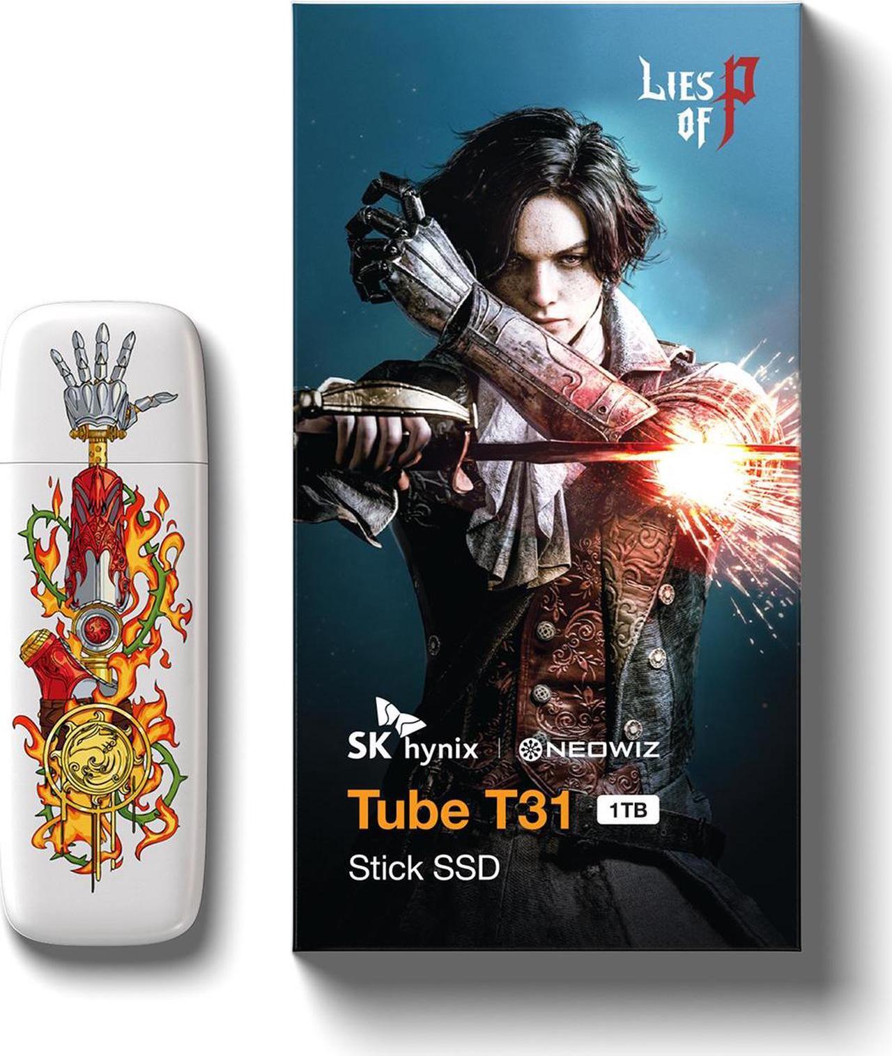 Alt view image 2 of 7 - SK Hynix Tube T31 Stick SSD Lies of P Limited Edition (1TB X 2) - High-Speed External Solid State Drive with DRAM, Up to 1000MB/S, USB-A 3.2 Gen2, Compatible with Windows PC, Mac, PS4, PS5, Xbox